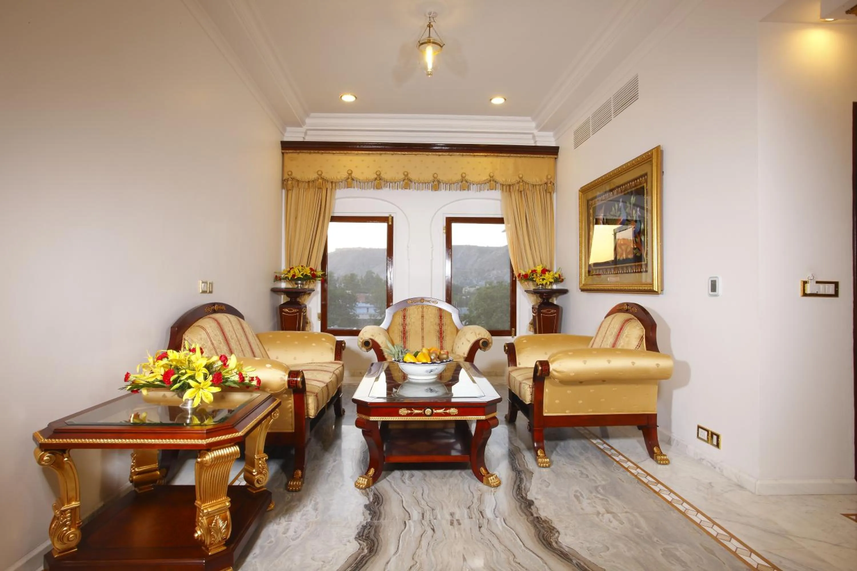 Living room in The Raj Palace (Small Luxury Hotels of the World)