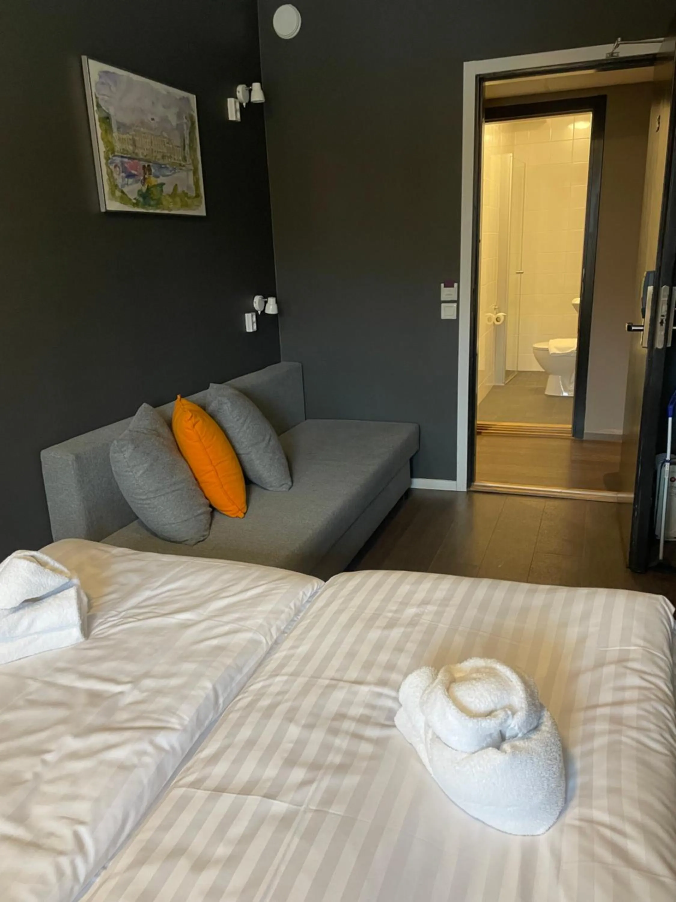 Photo of the whole room, Bed in Lidingö Arena Hotel