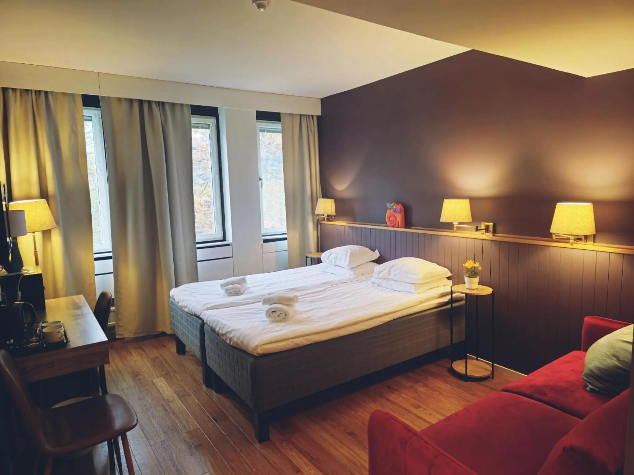 Photo of the whole room, Bed in Lidingö Arena Hotel
