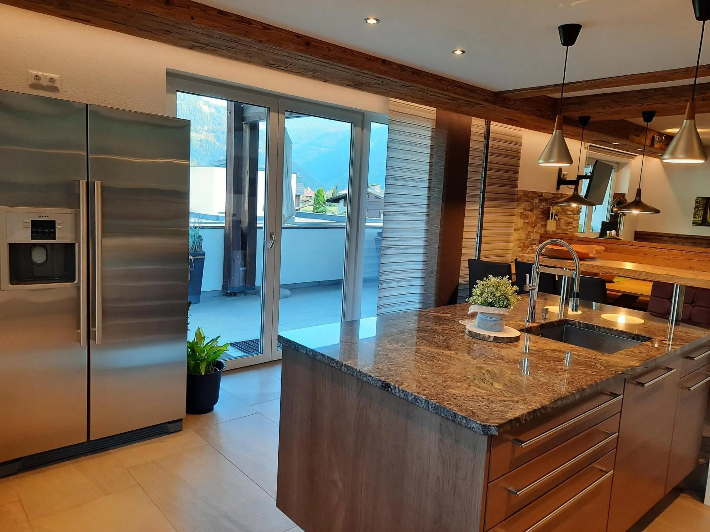 Kitchen or kitchenette in Inn-Apartments