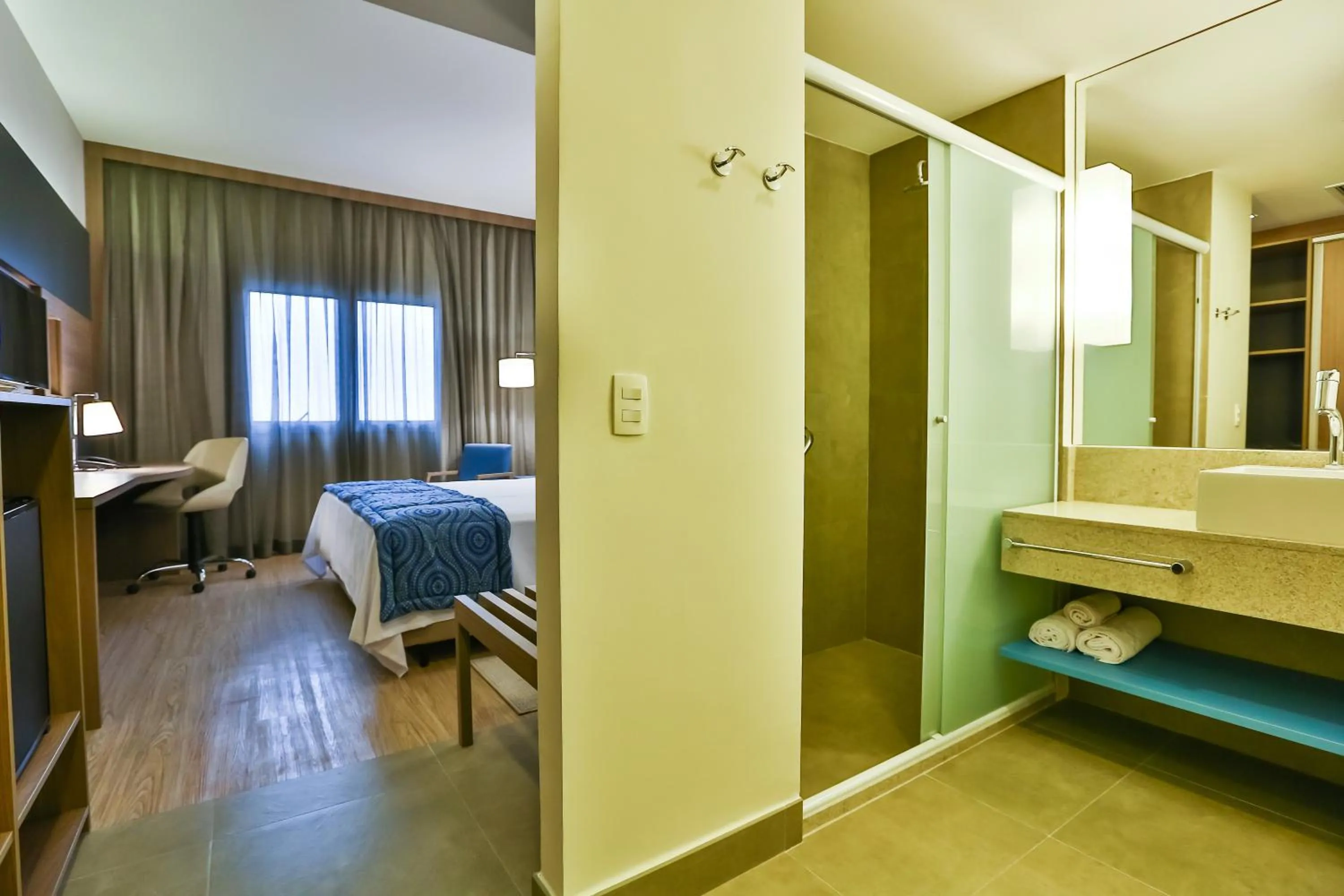 Bathroom, Bed in Hilton Garden Inn Santo Andre