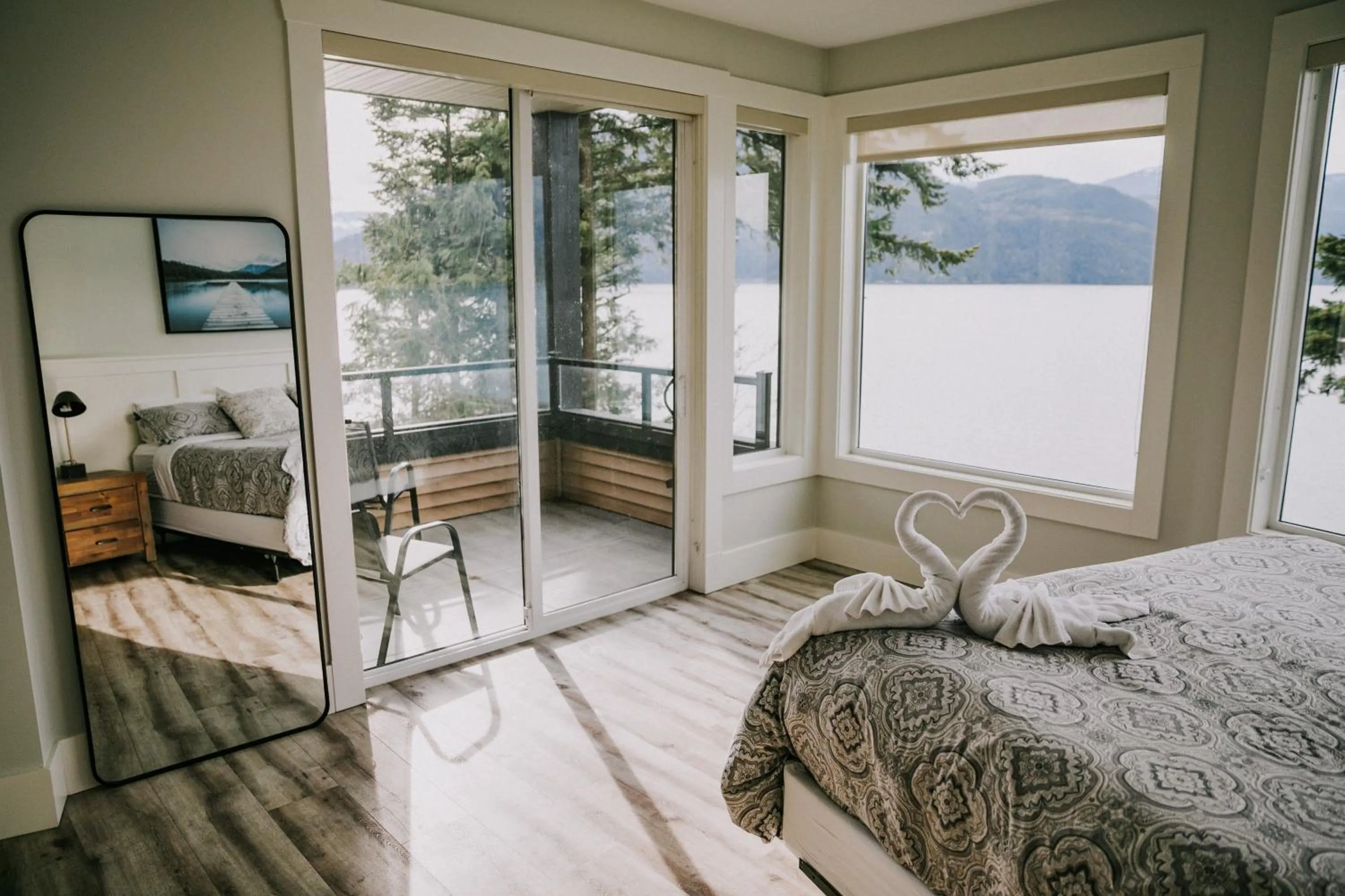 Bed in The Lodge on Harrison Lake