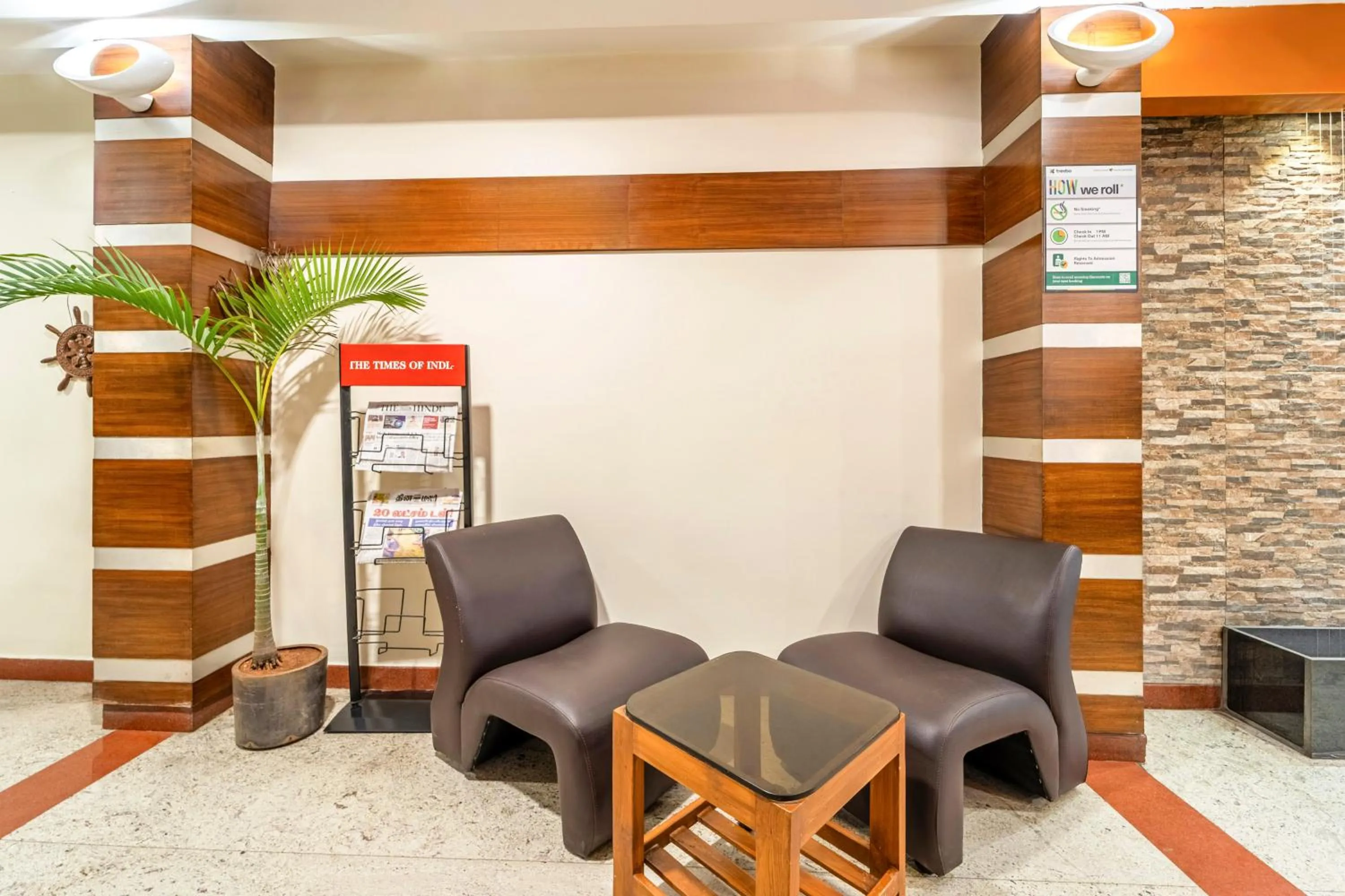 Seating area in Treebo Sam Residency