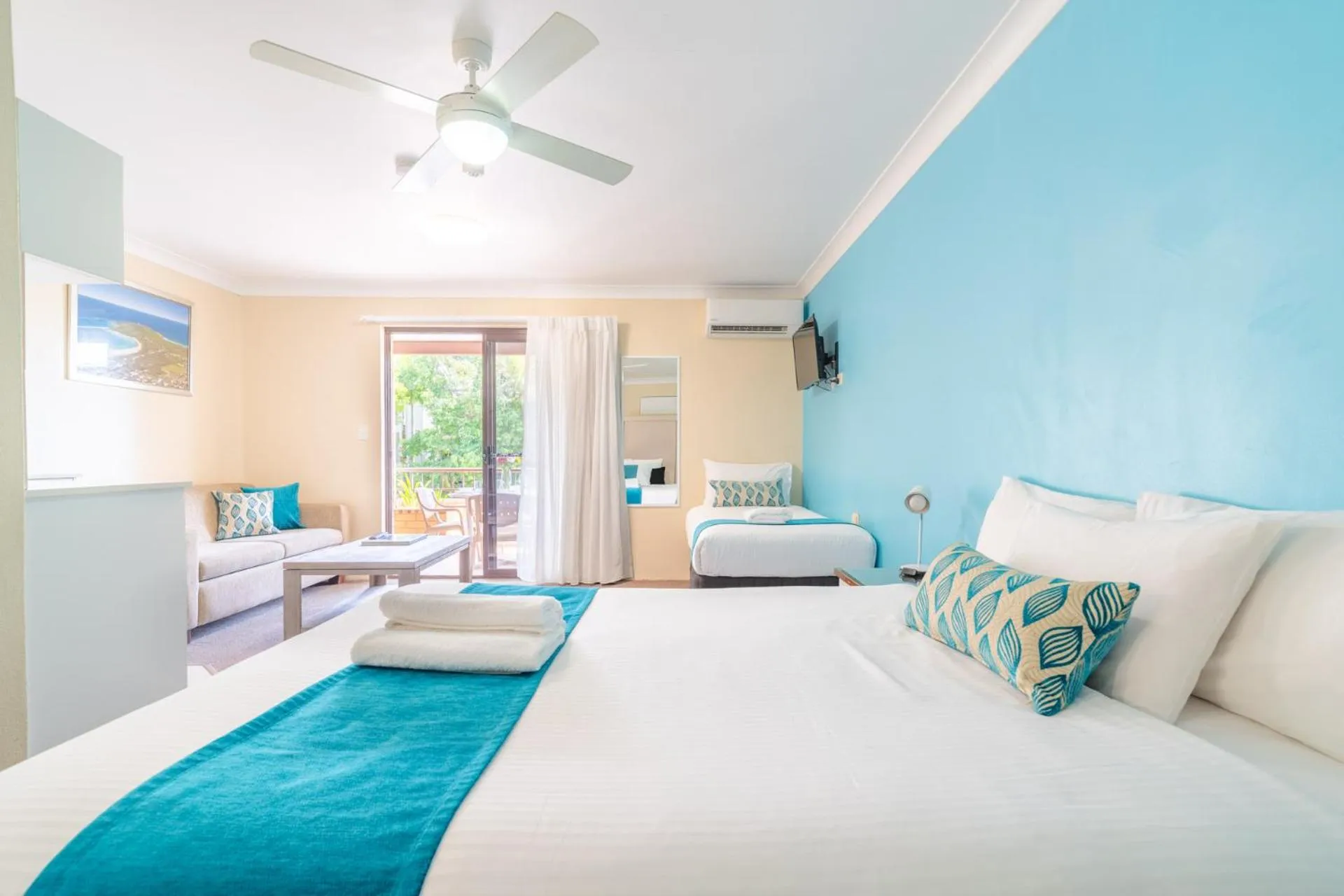 Bed in Byron Bayside Central Studio Apartments