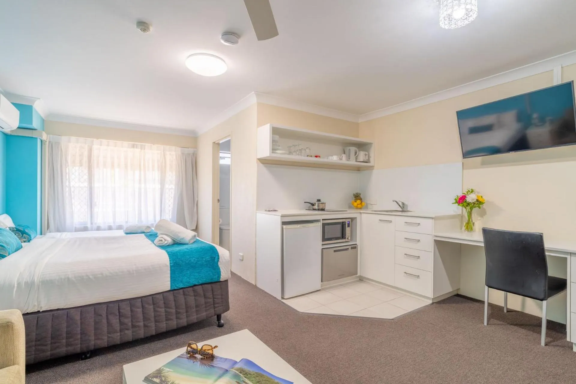 Bed in Byron Bayside Central Studio Apartments