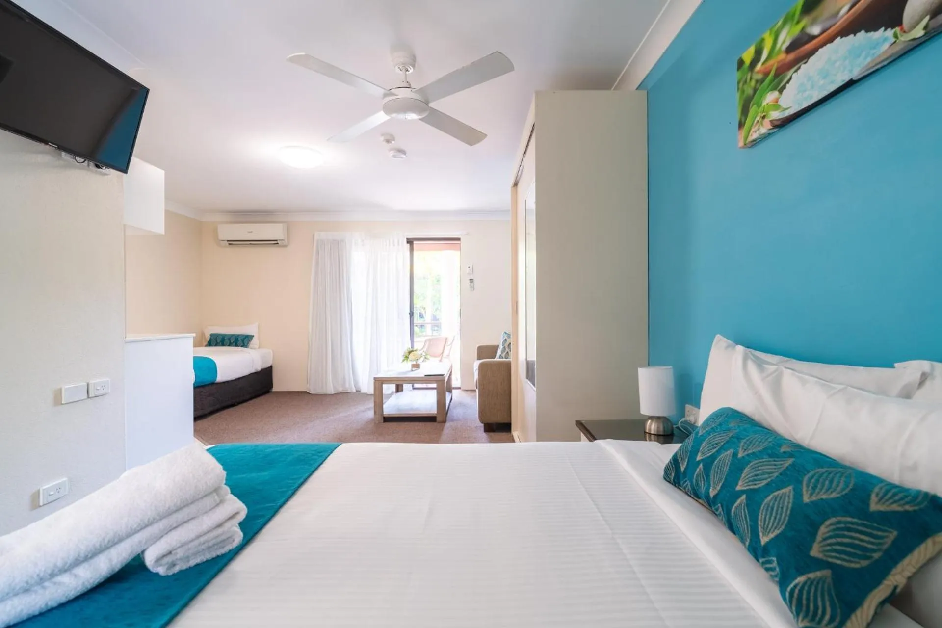 Bed in Byron Bayside Central Studio Apartments