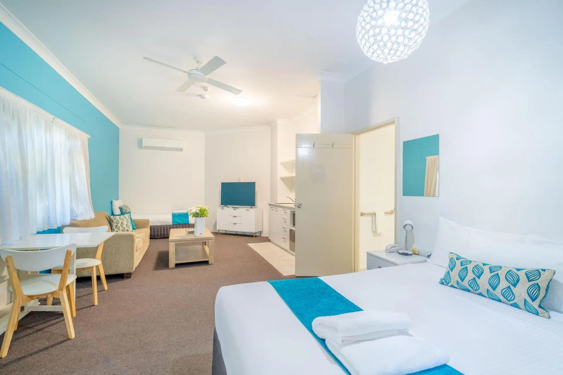 Bed in Byron Bayside Central Studio Apartments