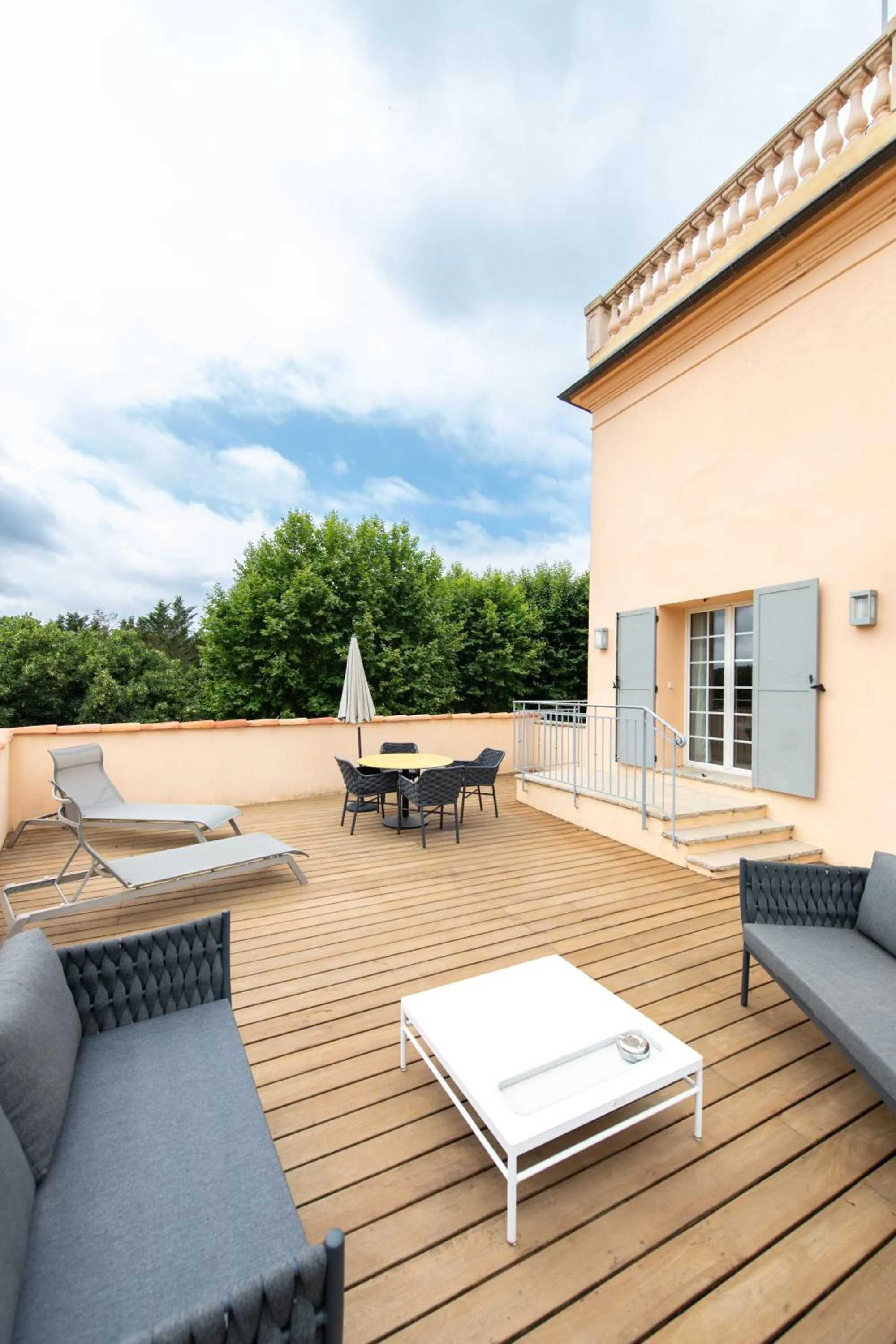 Balcony/Terrace in Hôtel Golf & Spa Château de la Bégude The Originals Collection