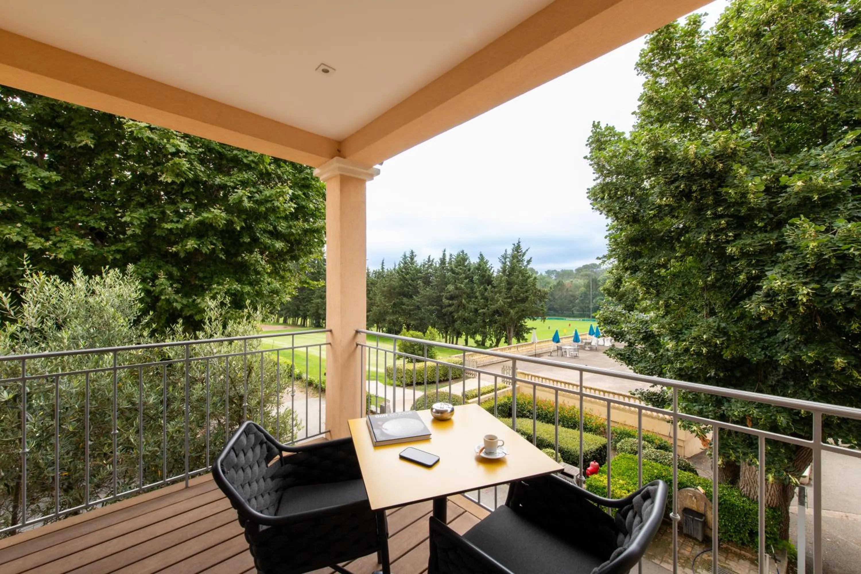 Balcony/Terrace in Hôtel Golf & Spa Château de la Bégude The Originals Collection