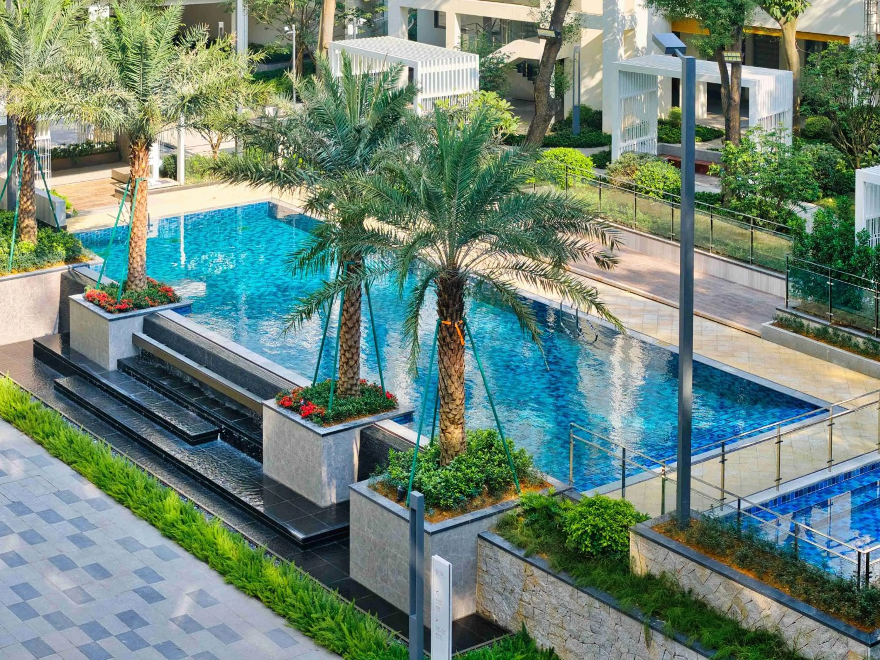 Pool view in CM+ Service Apartment Shenzhen Taige