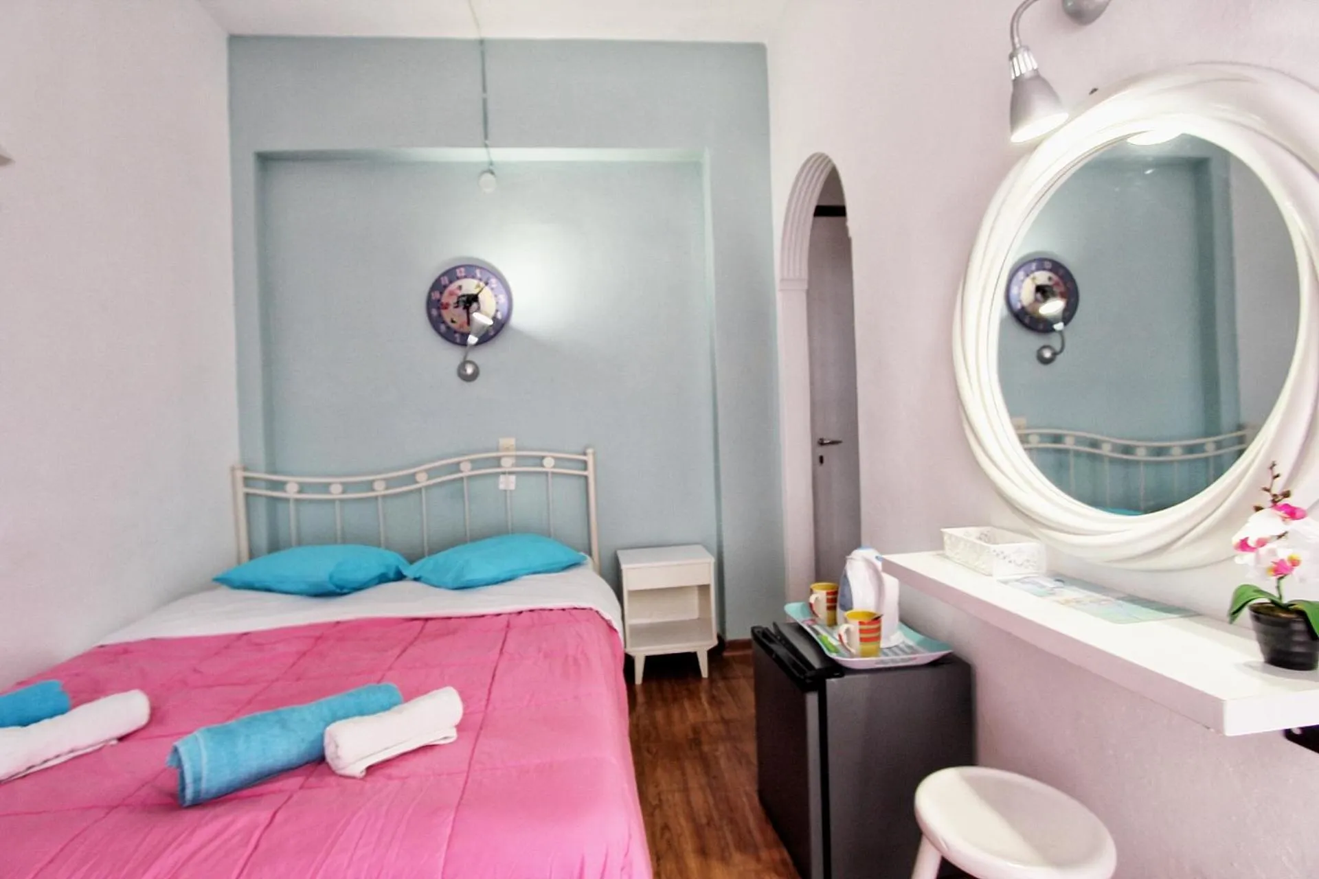 Bed in Avra Budget Beach Rooms