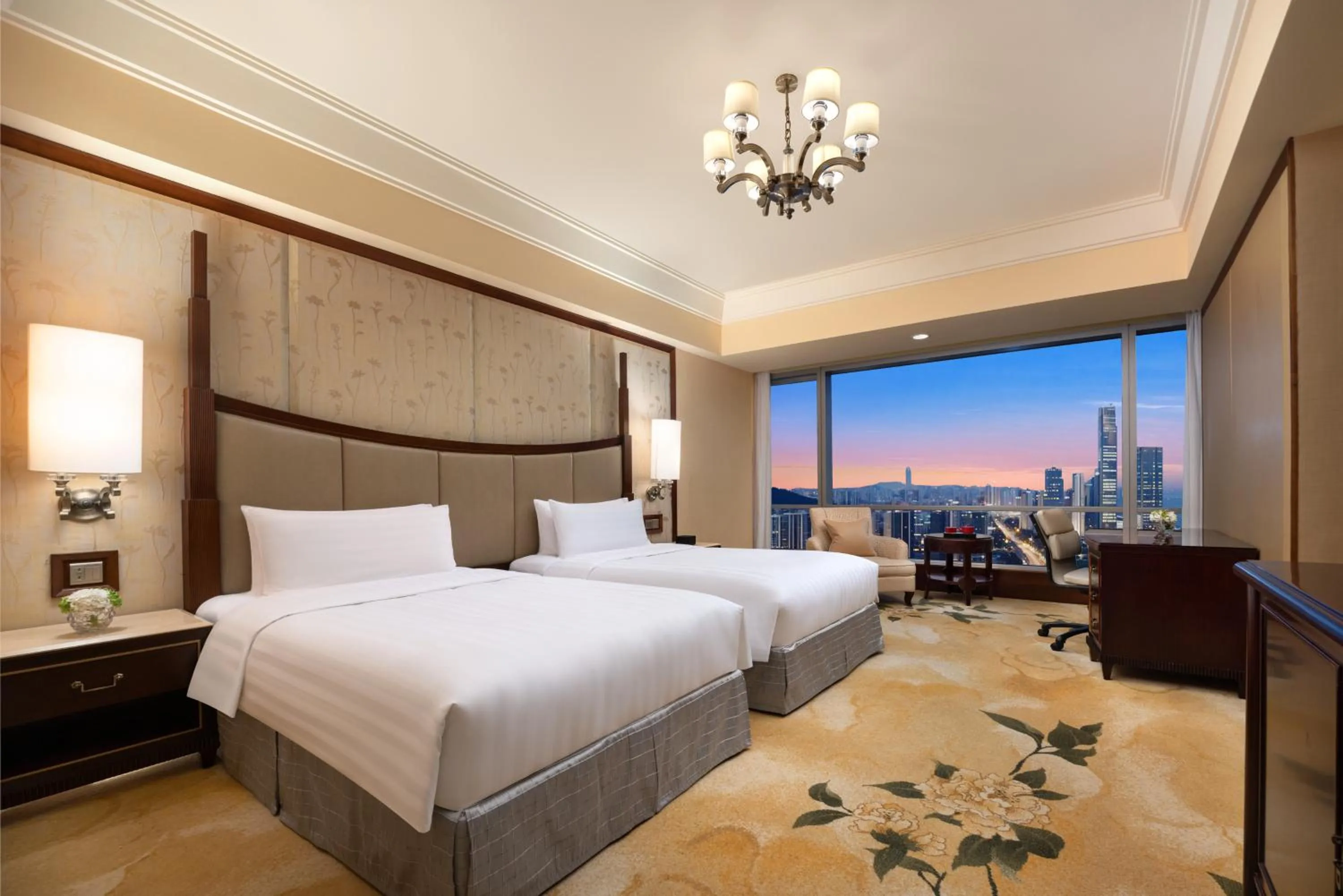 City view, Bed in Shangri-La Wenzhou