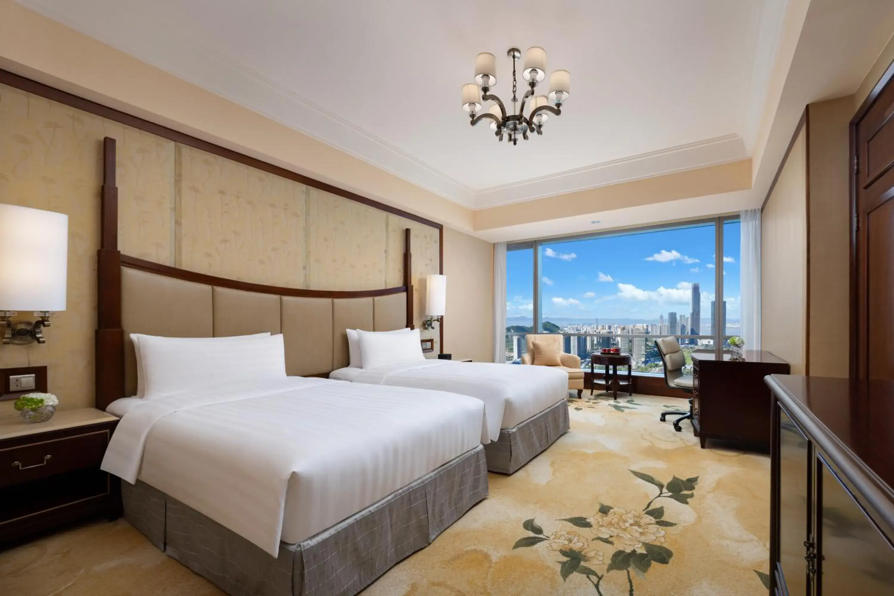 City view, Bed in Shangri-La Wenzhou City view, Bed in Shangri-La Wenzhou