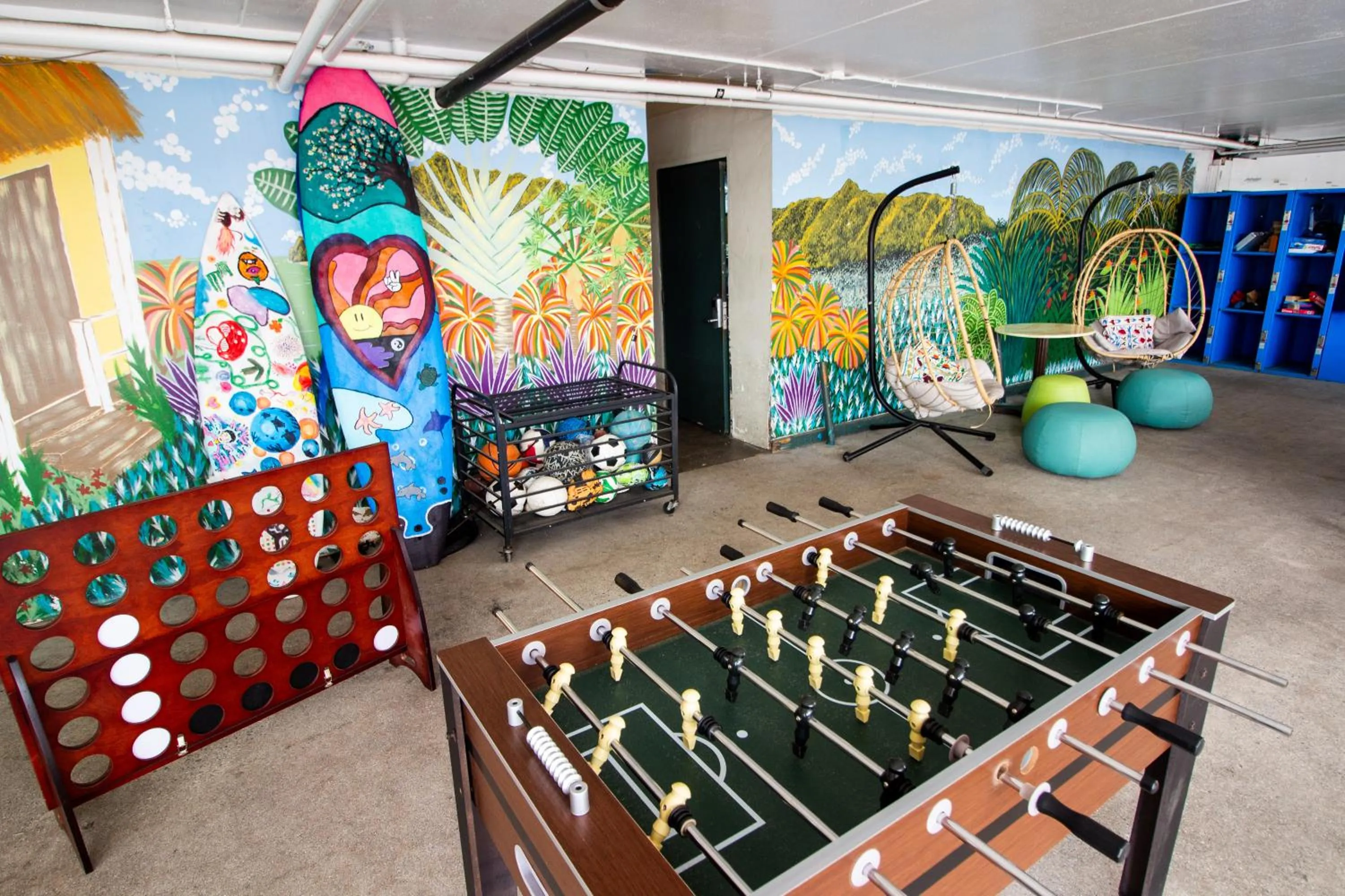 Game Room in Waikiki Beachside Hostel