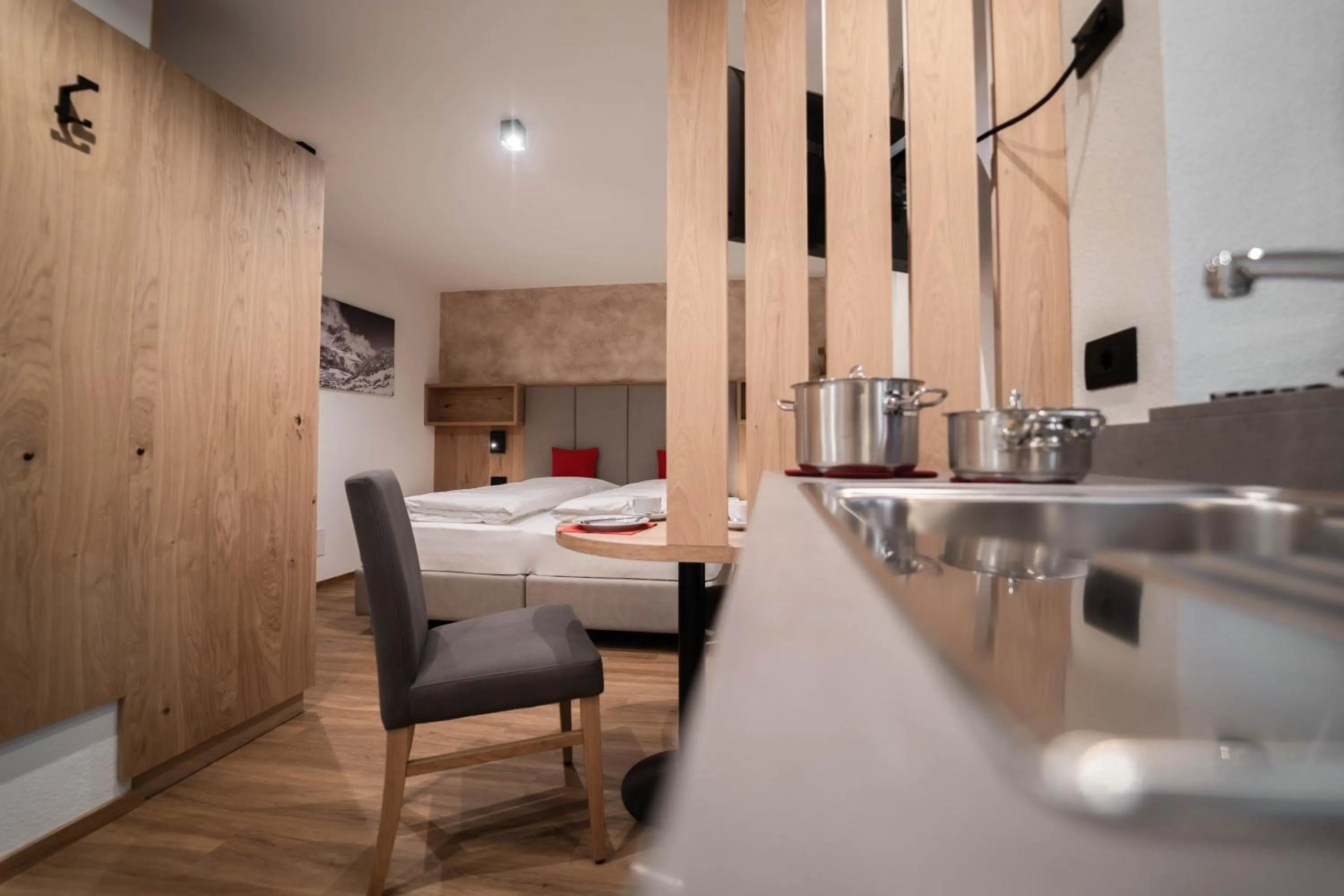 Kitchen or kitchenette in Garnì Piz da L'Ander