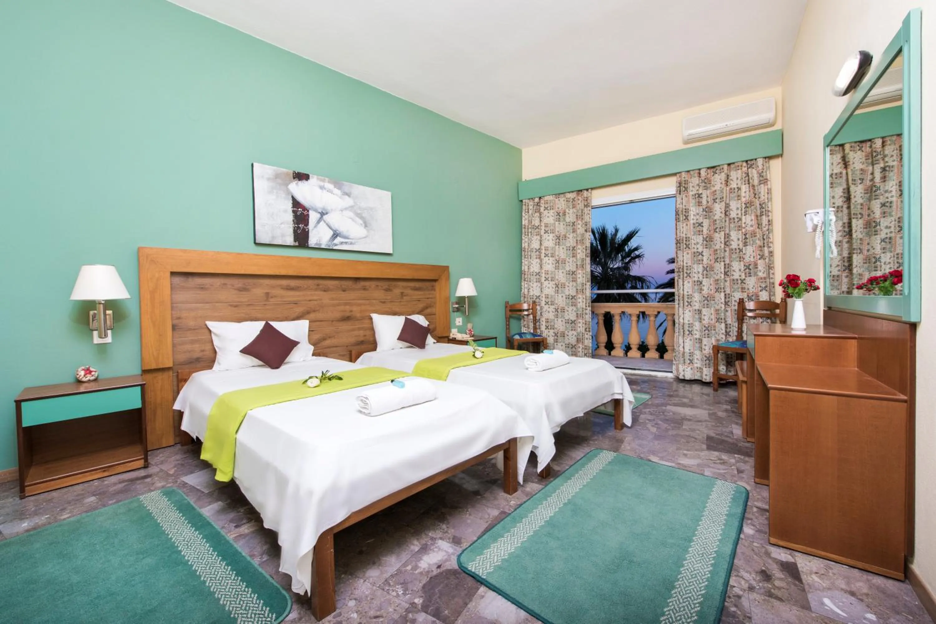 Bedroom, Bed in Potamaki Beach Hotel