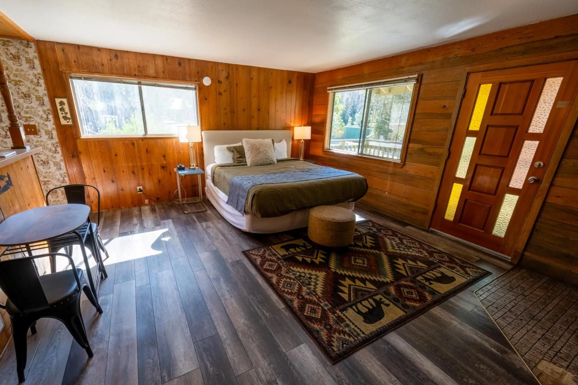 Bed in The Tamarack Lodge