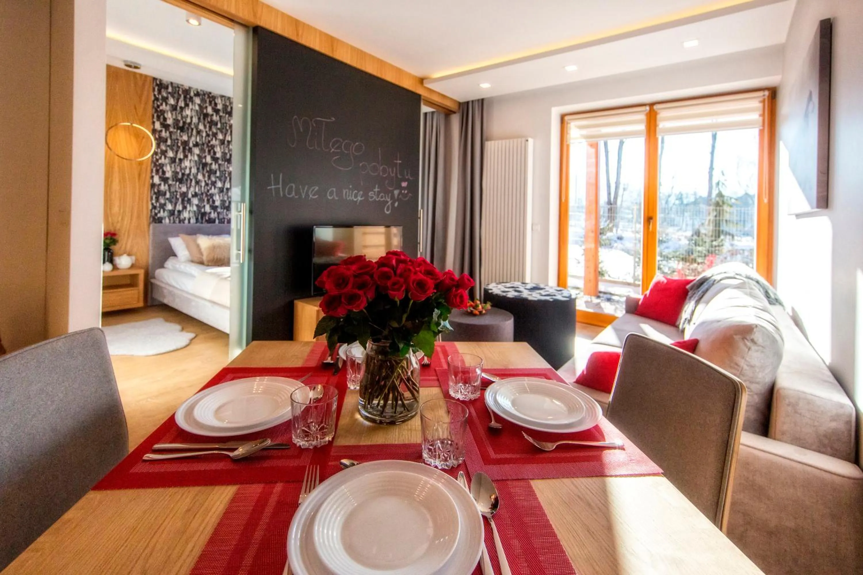 Living room, Bed in Giewont Krupówki SPA