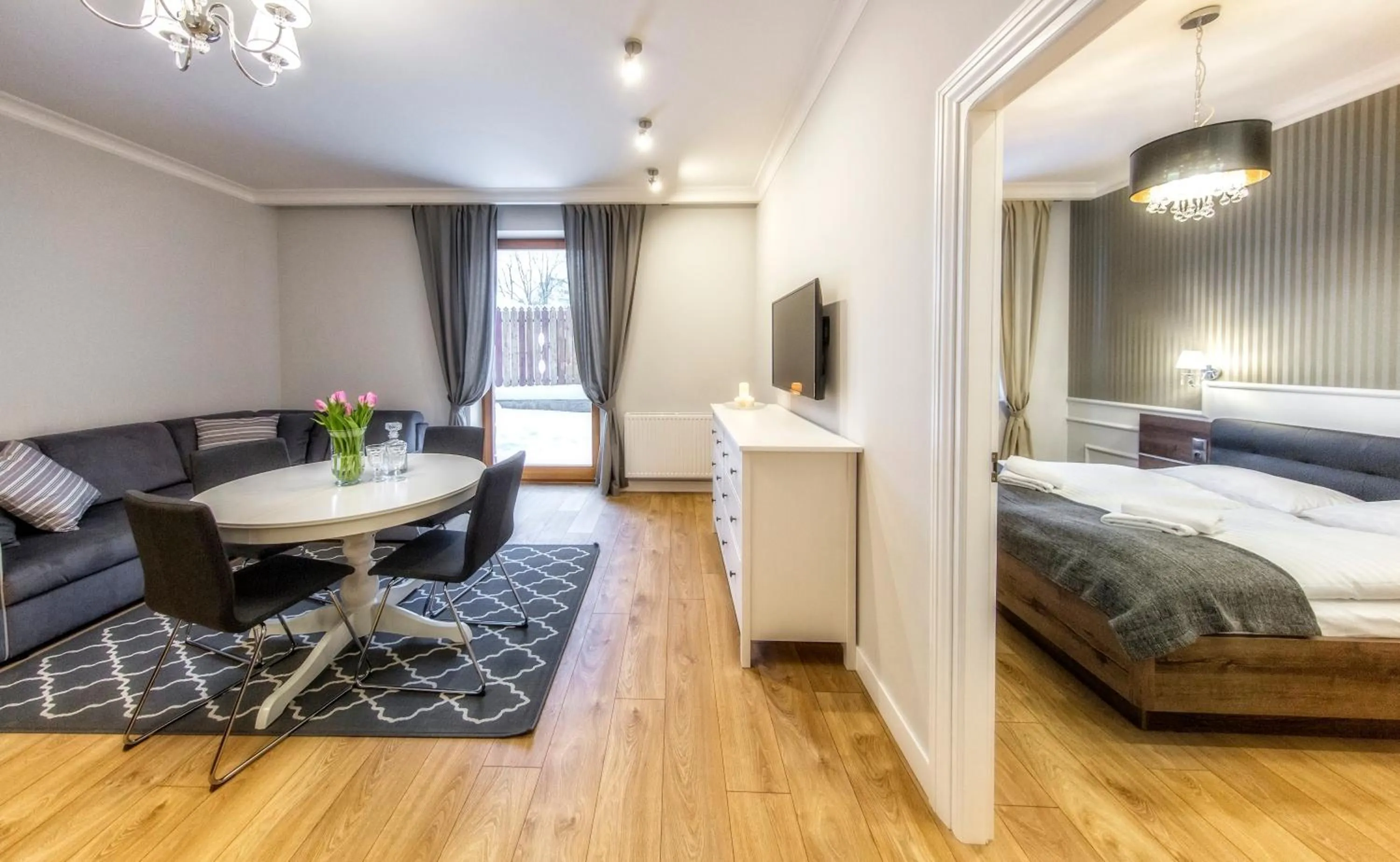 Living room, Bed in Giewont Krupówki SPA