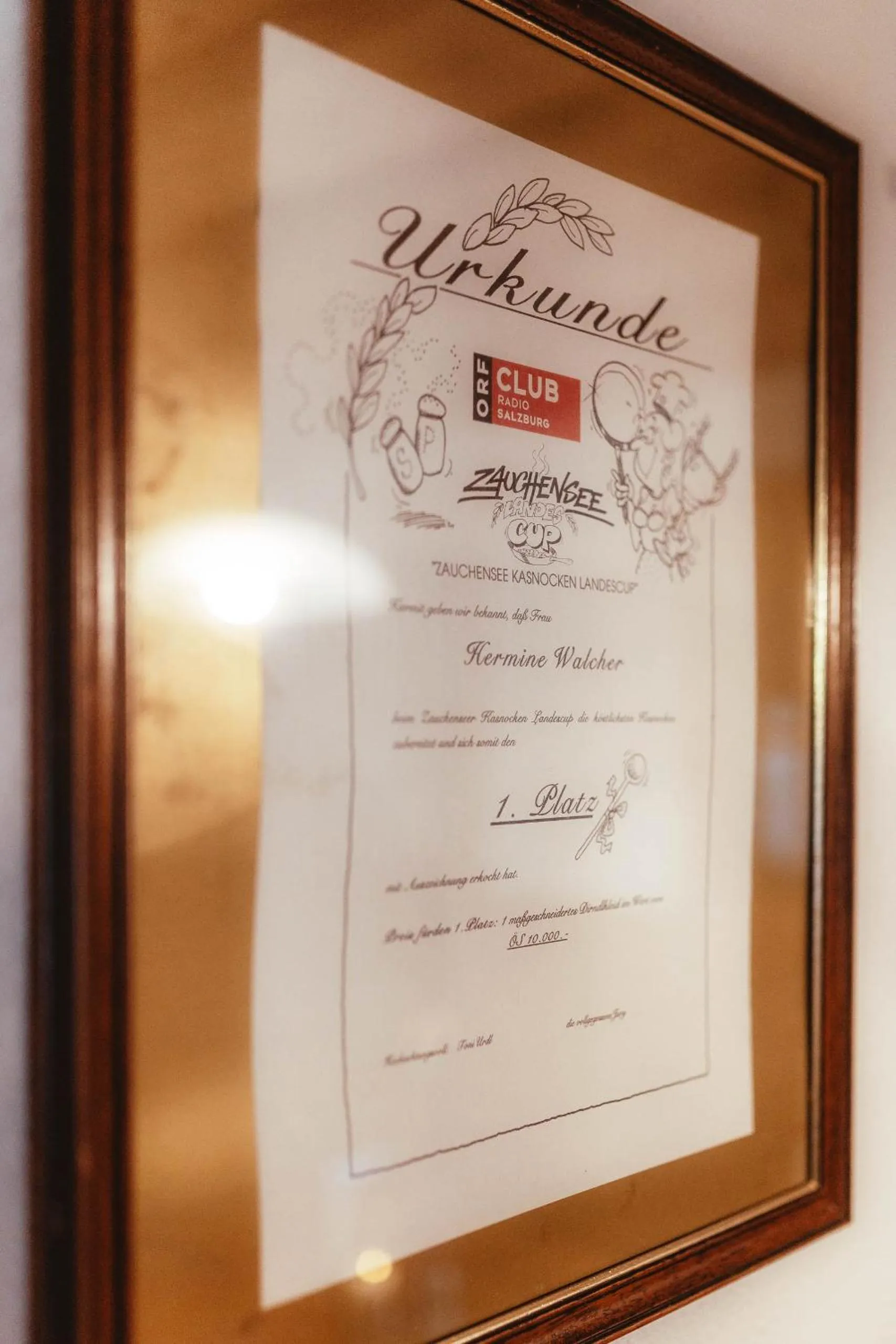 Certificate/Award in Hotel Gasthof Walcher