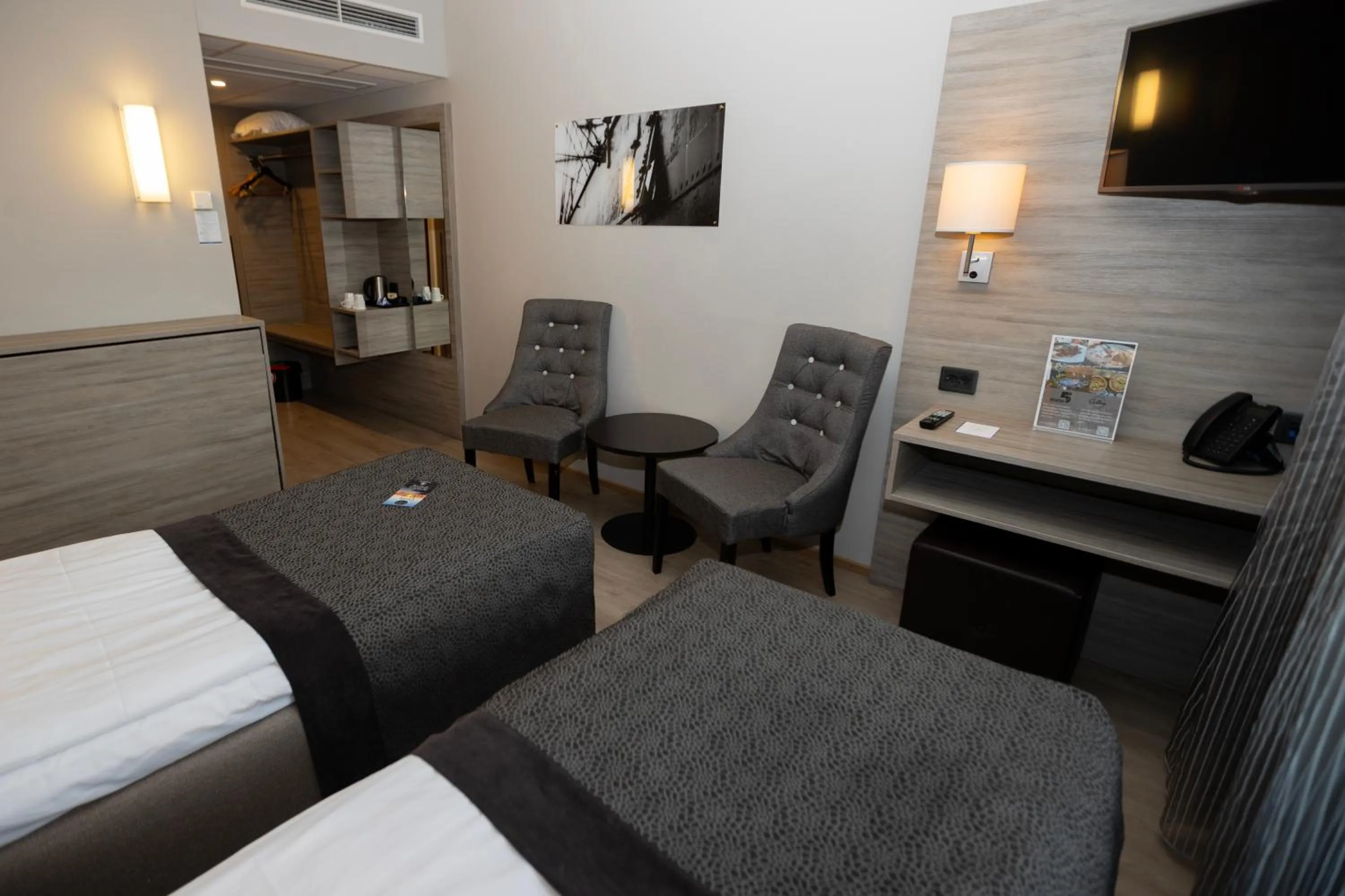 Bed in Hotel Pommern