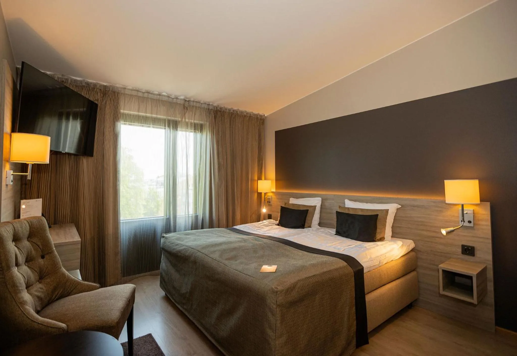 Bed in Hotel Pommern