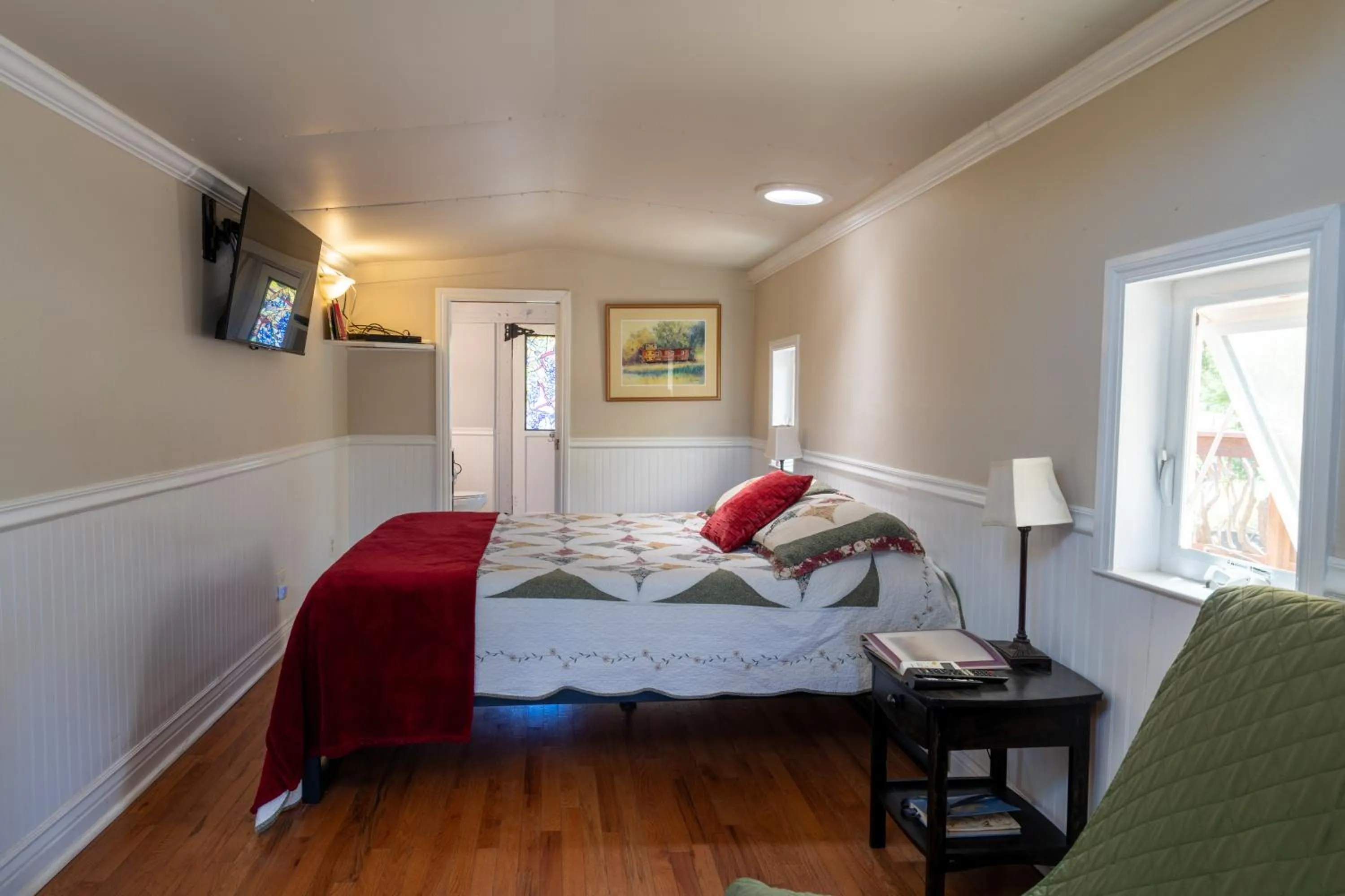 Bed in Little Red Caboose