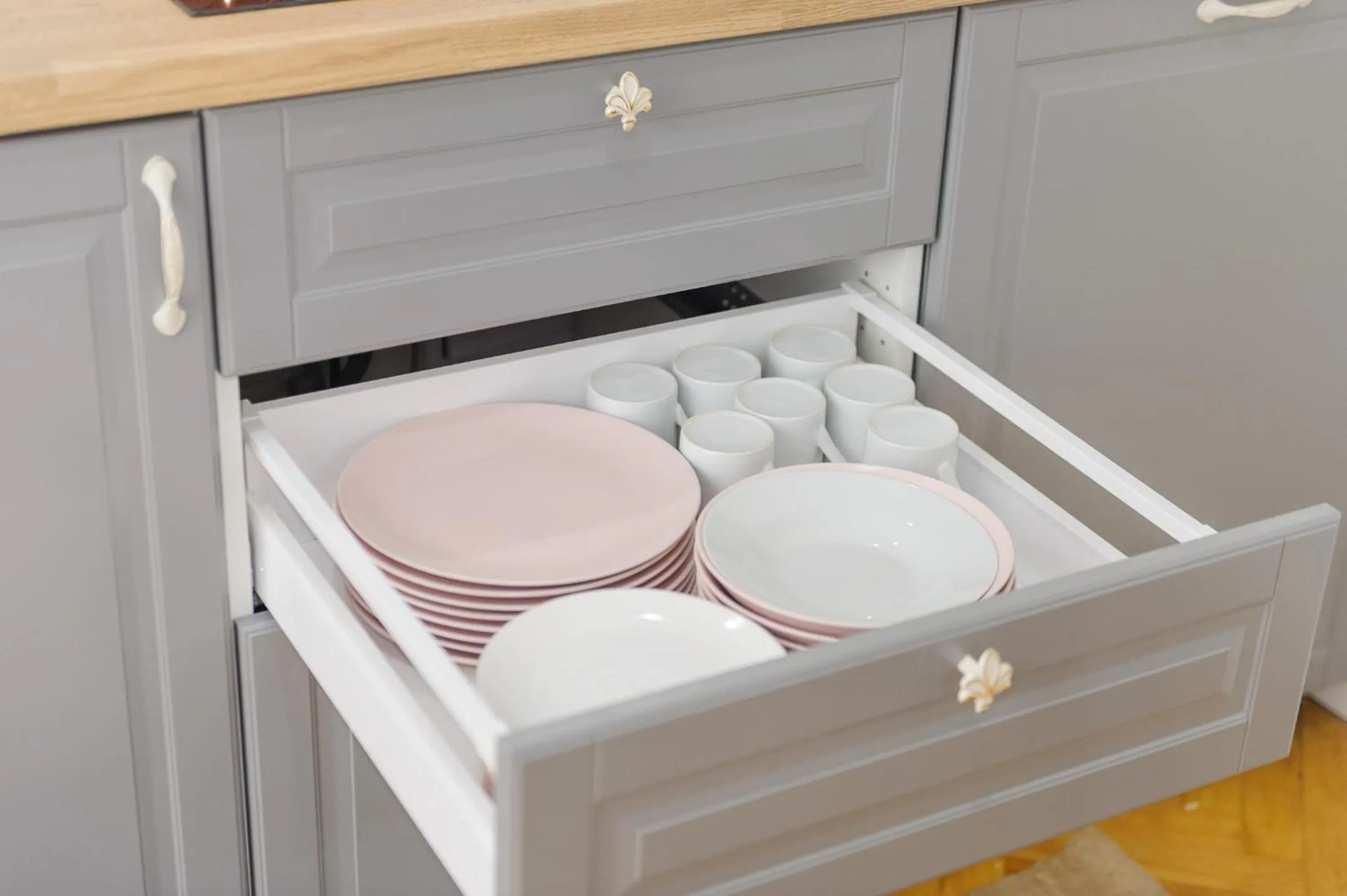 Kitchen or kitchenette in Pinkova Apartments