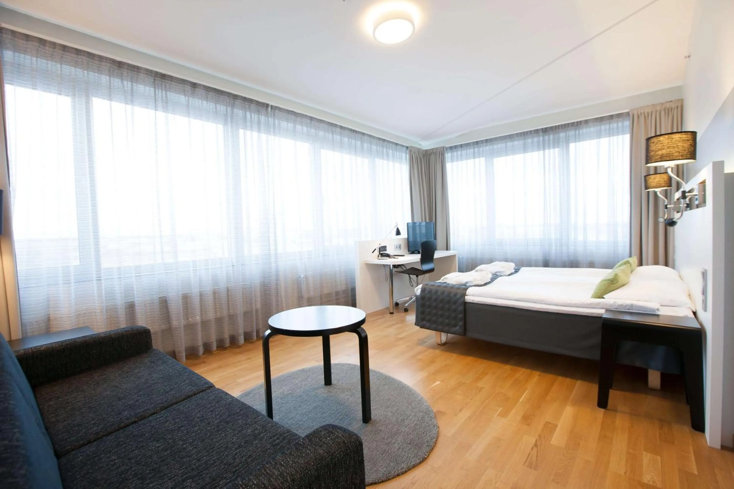 Bedroom, Bed in Scandic Pori
