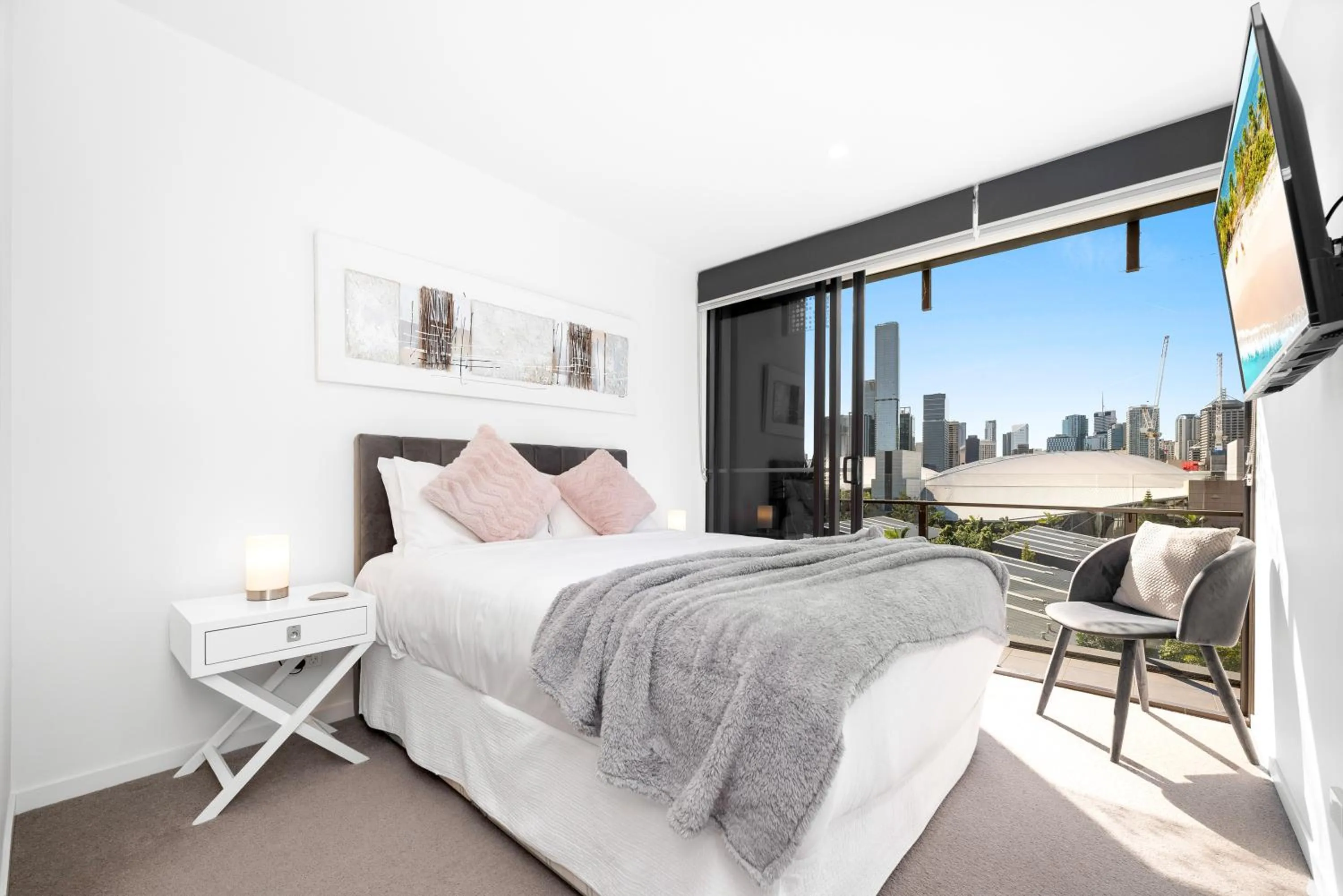 Bedroom, Bed in Opera Apartments South Brisbane