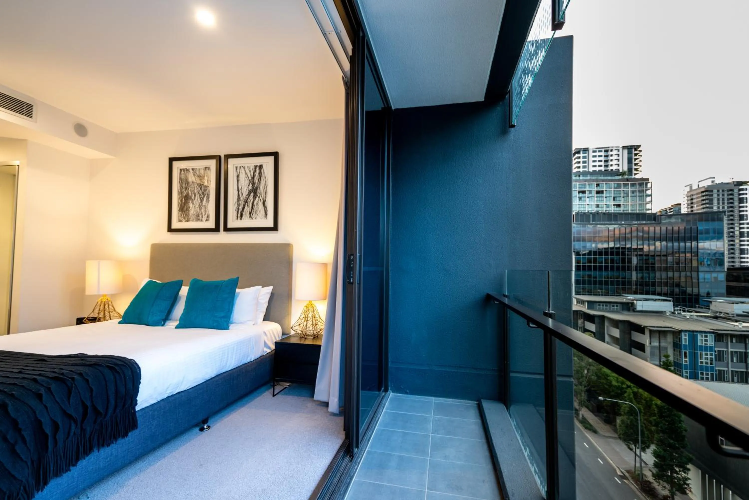 Bedroom, Bed in Opera Apartments South Brisbane