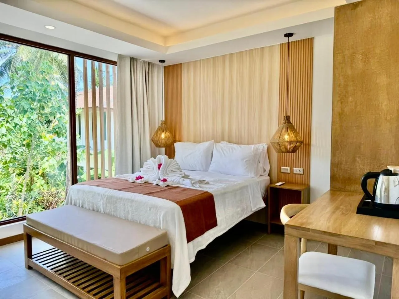 Bed in Siargao Island Villas