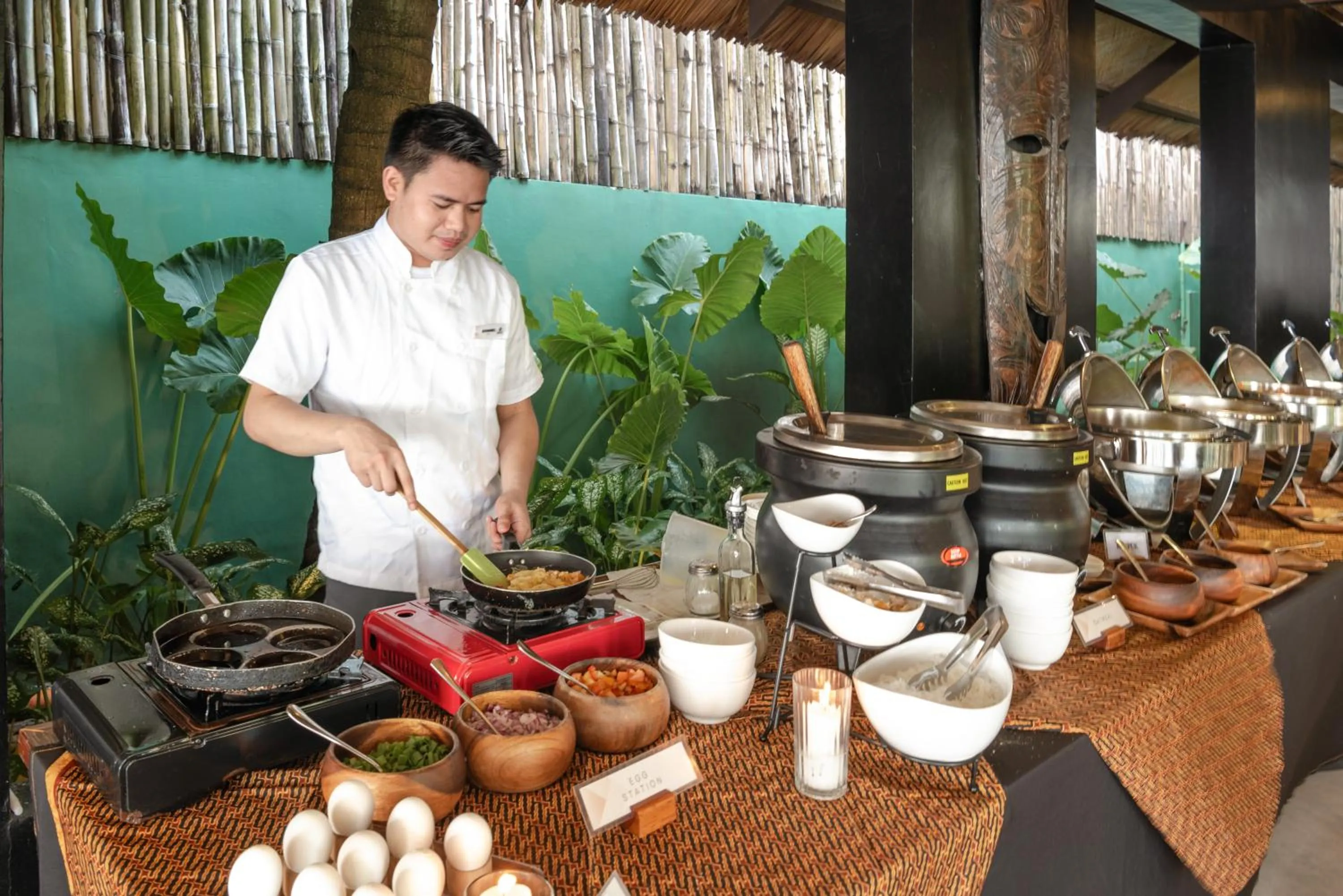 Buffet breakfast in Siargao Island Villas