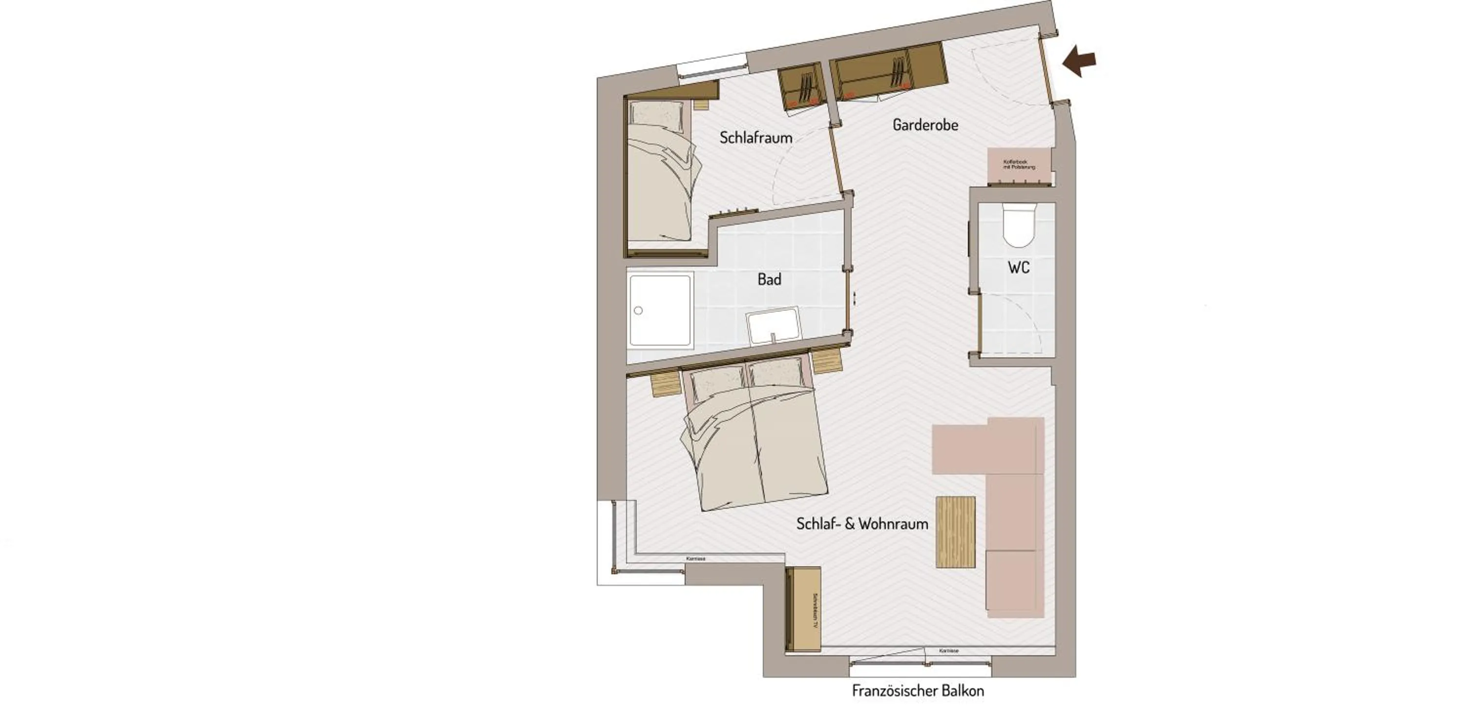Floor plan in Hotel Gundolf