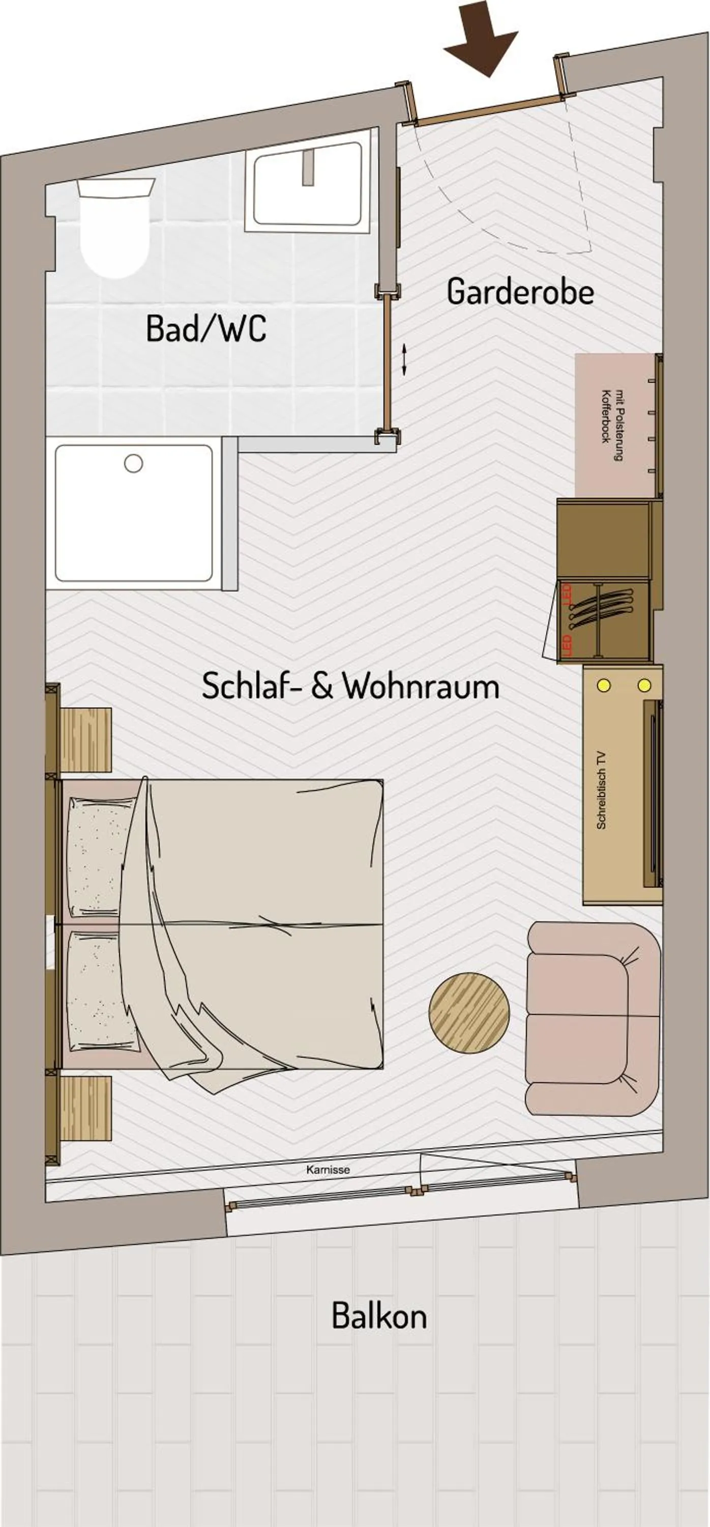 Floor plan in Hotel Gundolf