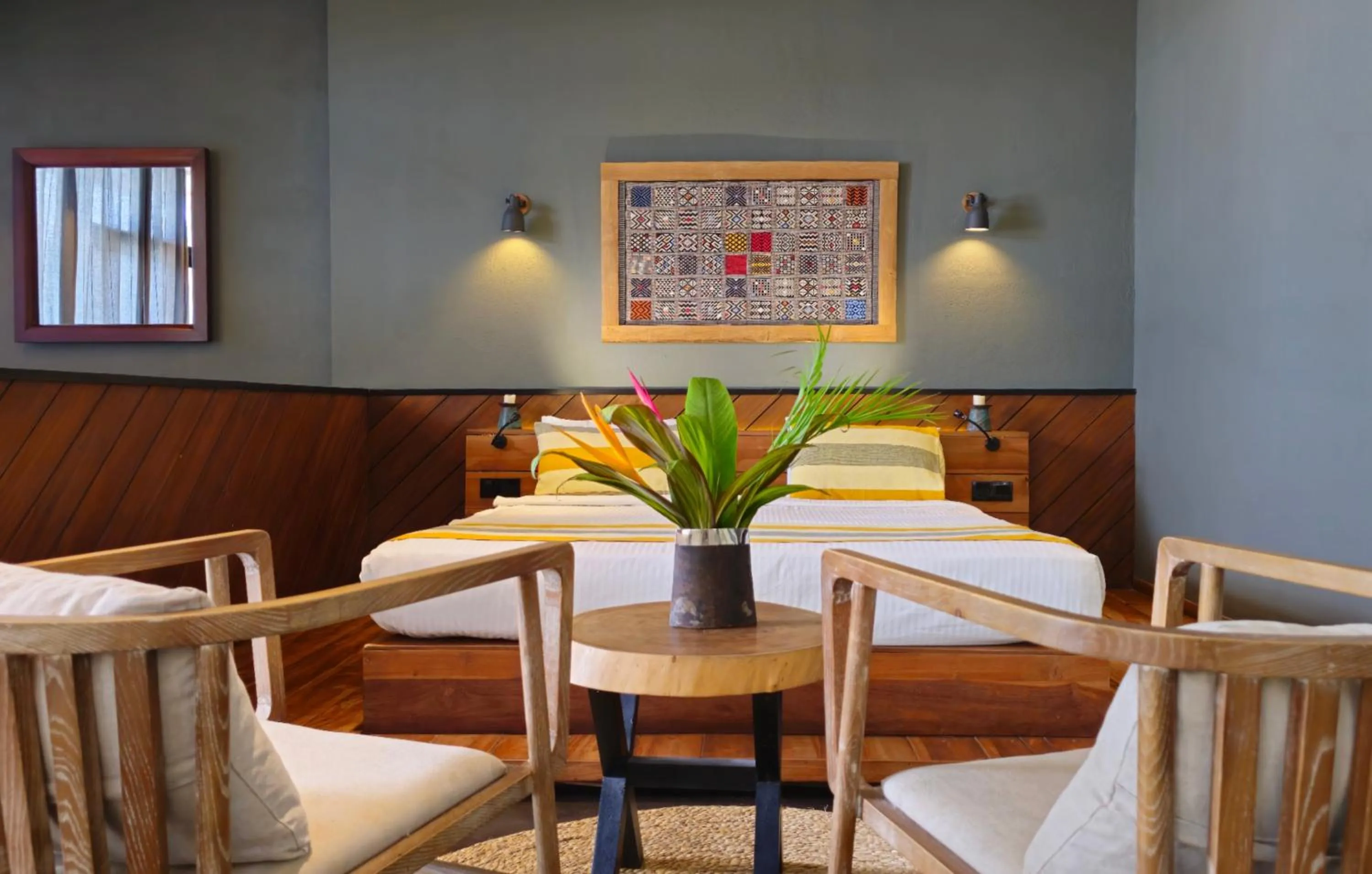 Bed in Lankavatara Ocean Retreat & Spa