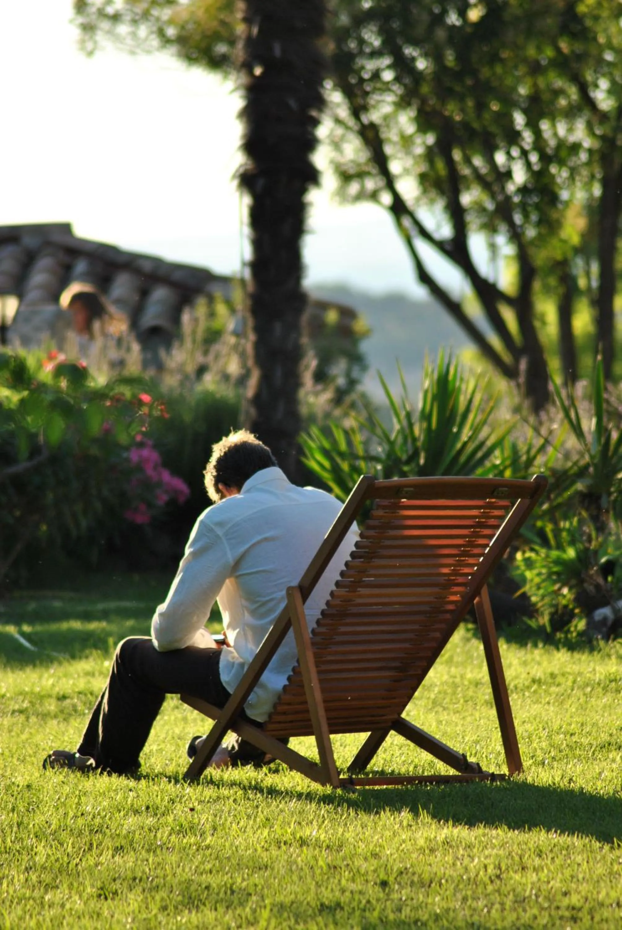 Garden in Logis Hôtel Château De Palaja