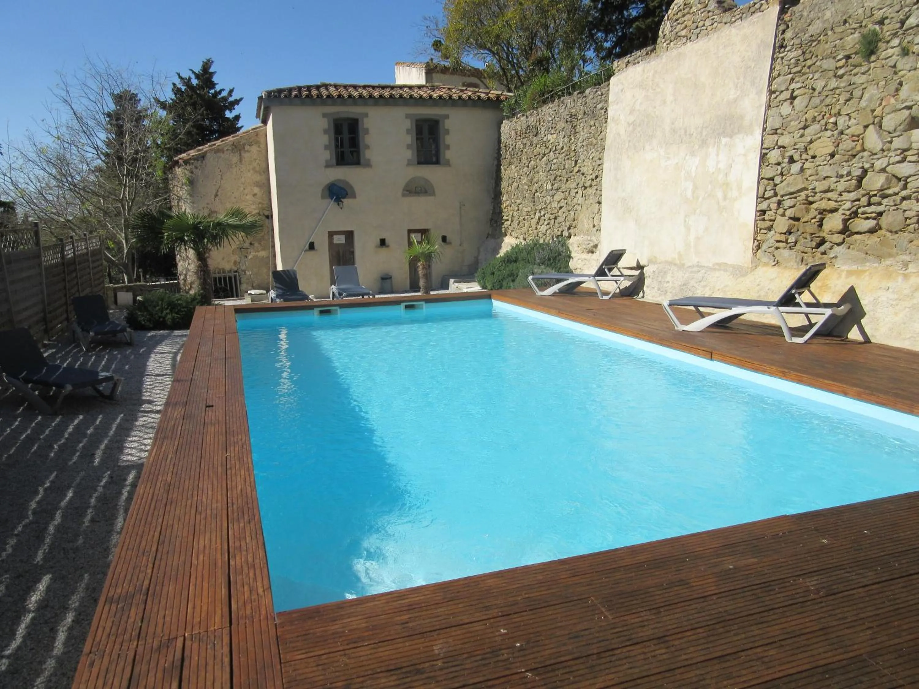 Swimming pool in Logis Hôtel Château De Palaja