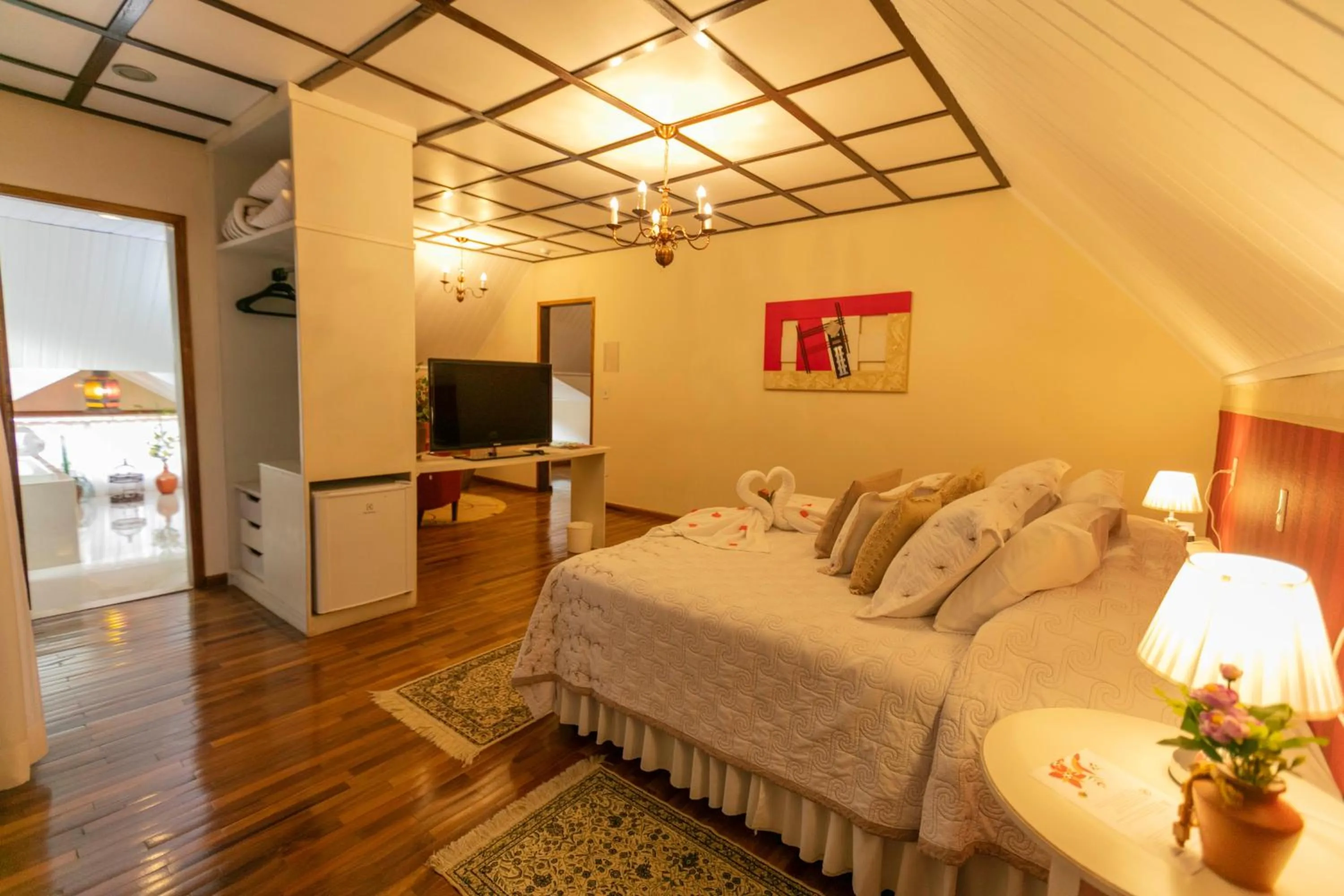 Bed in Pousada das Hortênsias