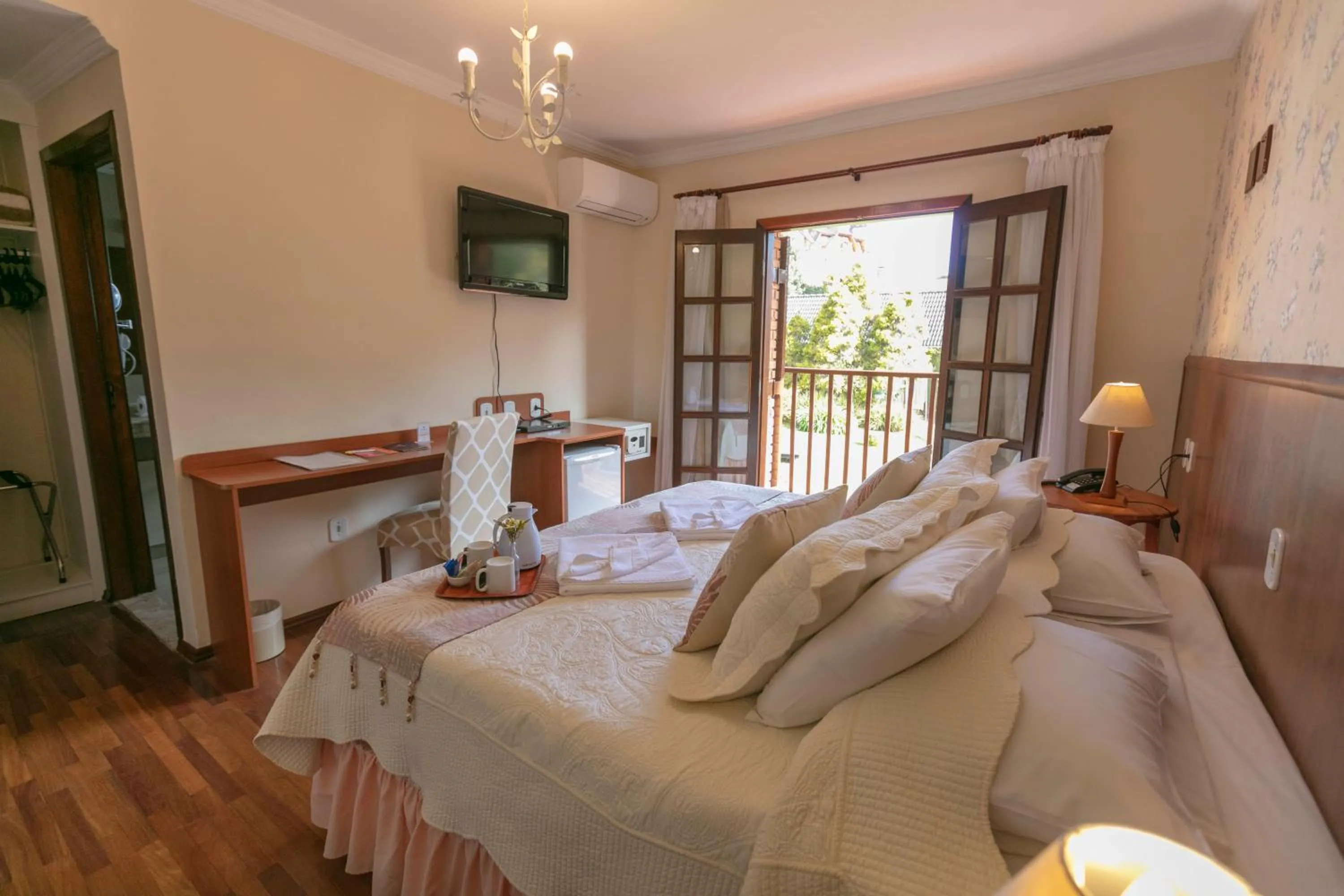 Bed in Pousada das Hortênsias