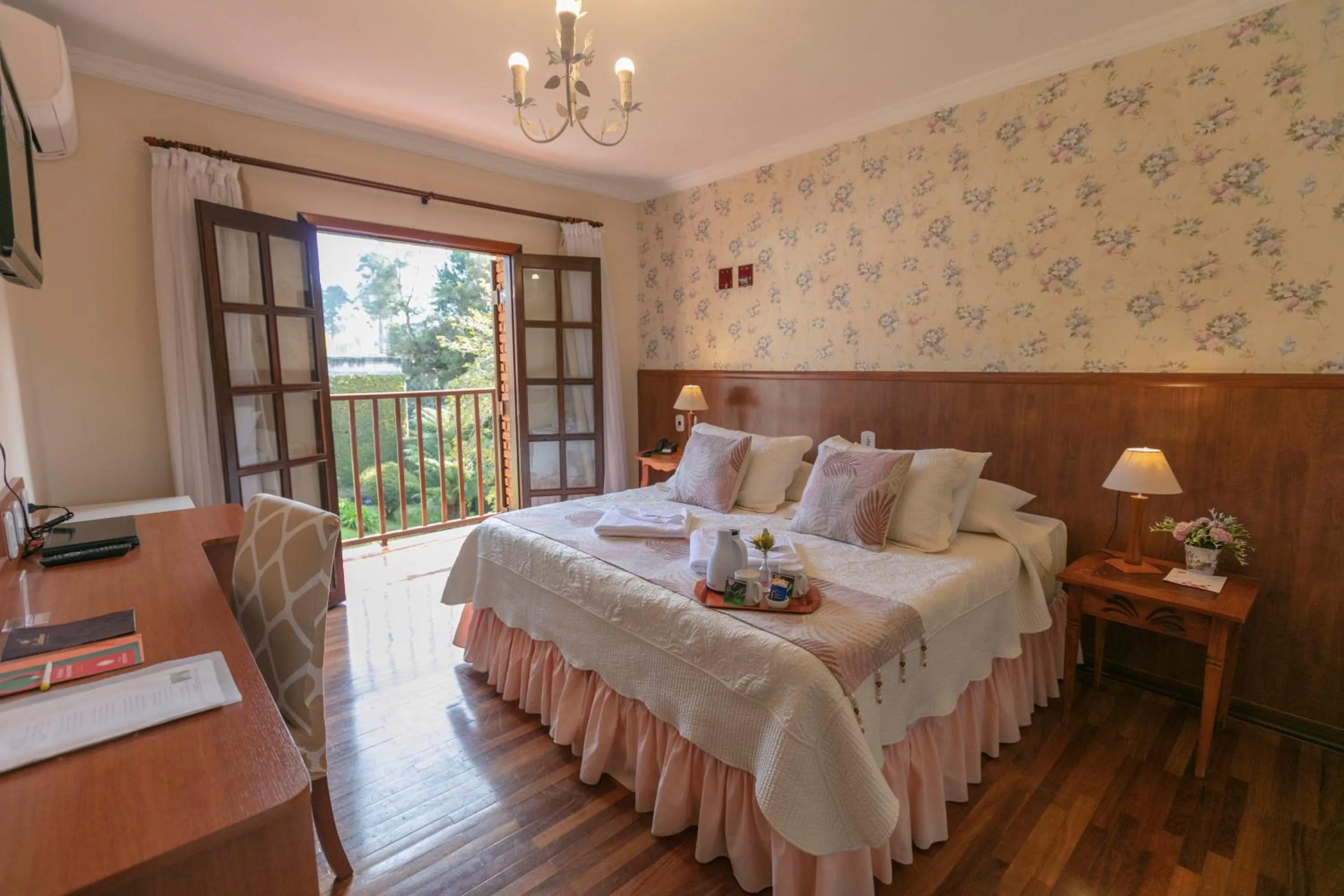 Bed in Pousada das Hortênsias