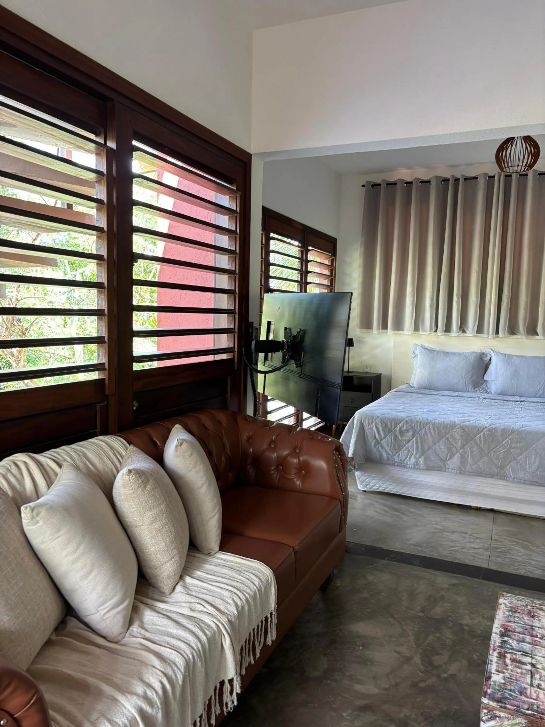 Seating area, Bed in Naquela Jericoacoara