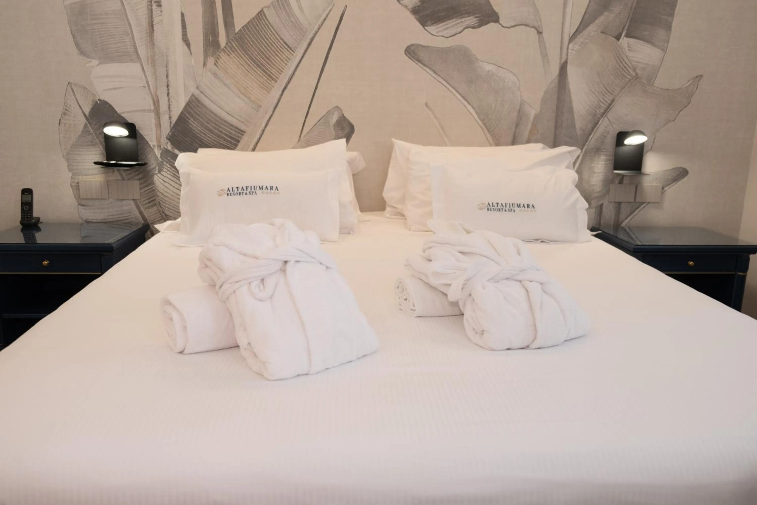 Bed in Altafiumara Resort & Spa