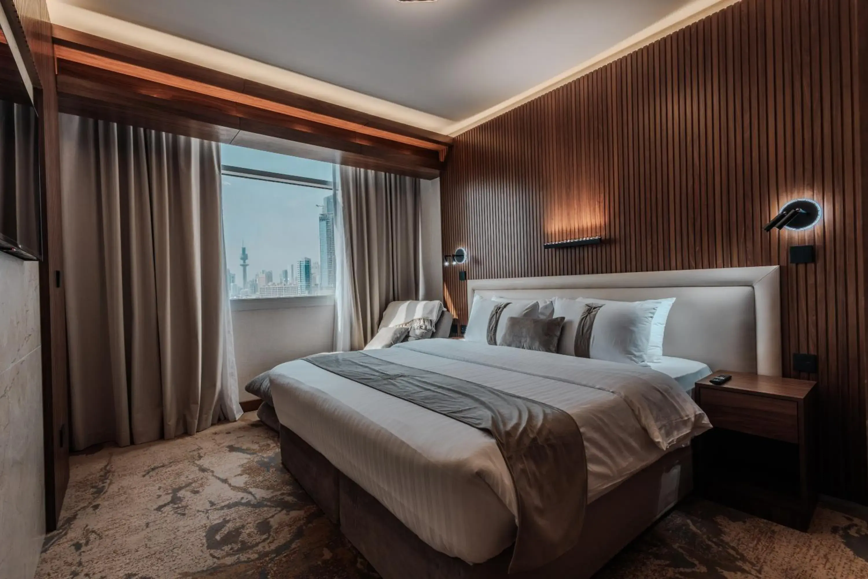 Toilet, Bed in Kuwait Continental Hotel Toilet, Bed in Kuwait Continental Hotel