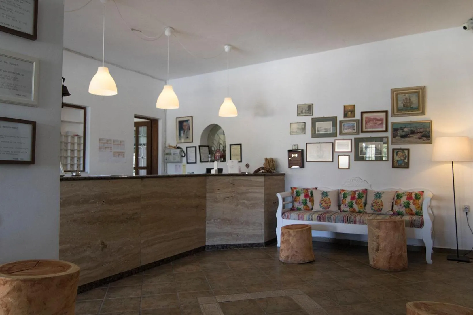 Lobby or reception in Armadoros Hotel / Ios Backpackers