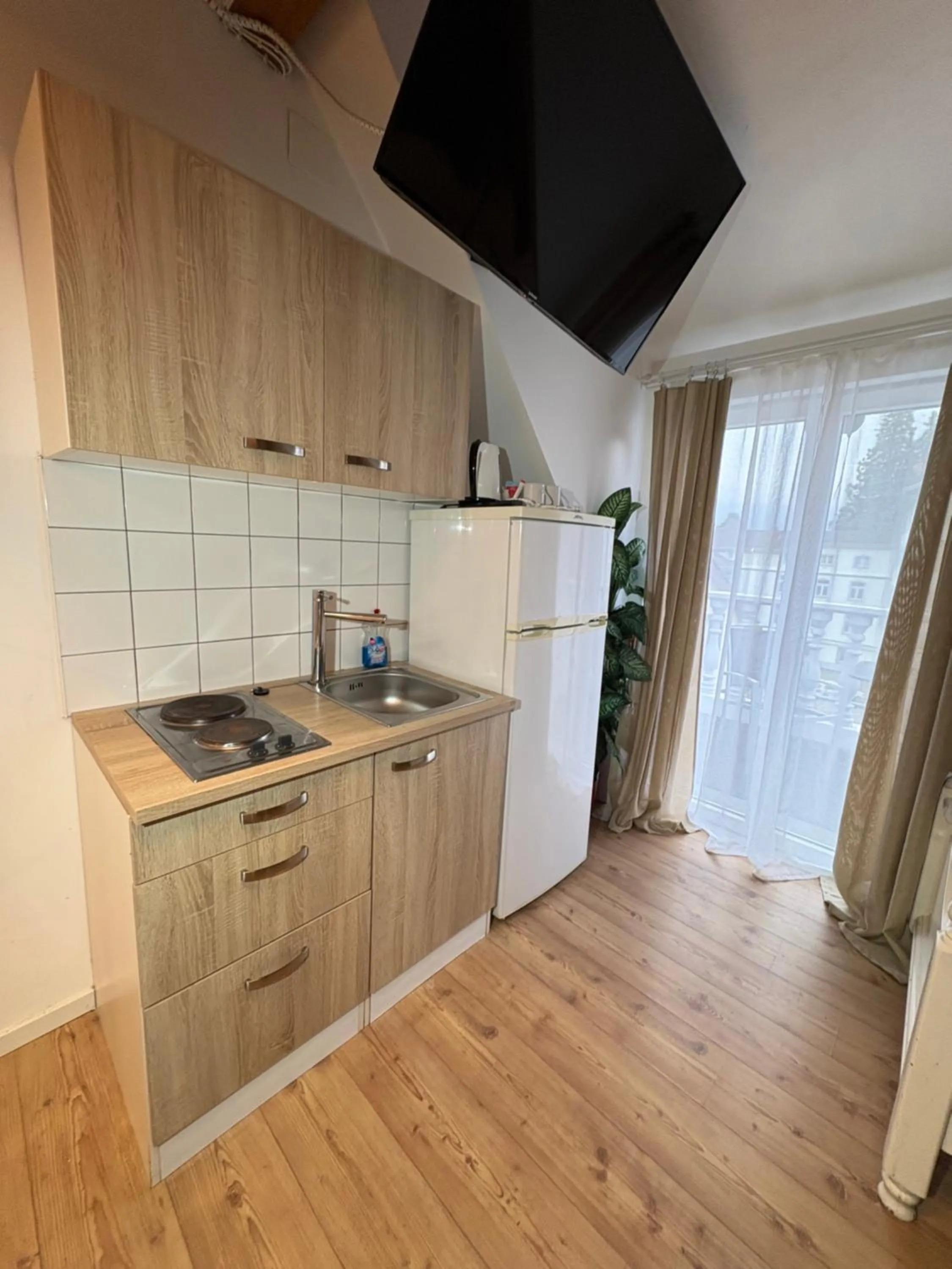 Kitchen or kitchenette in Esos Hotel Quelle