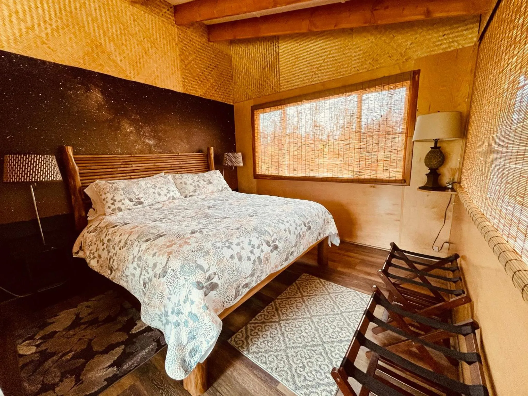 Bed in Volcano Eco Cabin & Eco Lodge