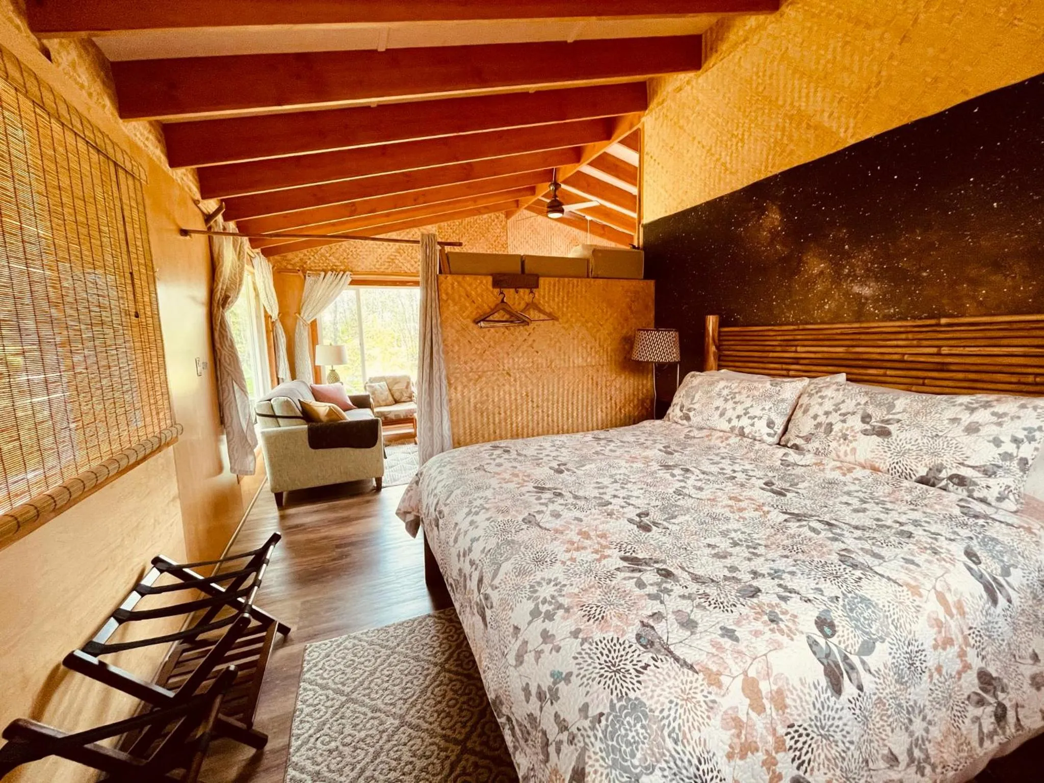 Bed in Volcano Eco Cabin & Eco Lodge