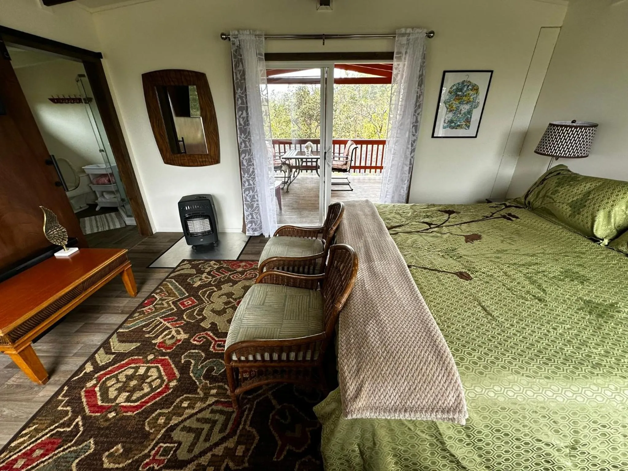 Bedroom, Bed in Volcano Eco Cabin & Eco Lodge