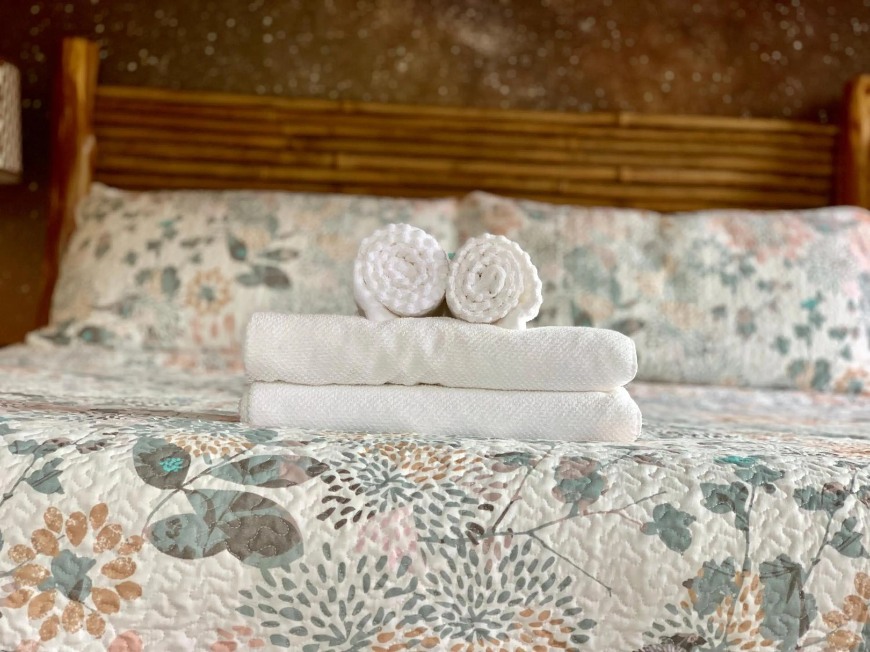 Bed in Volcano Eco Cabin & Eco Lodge